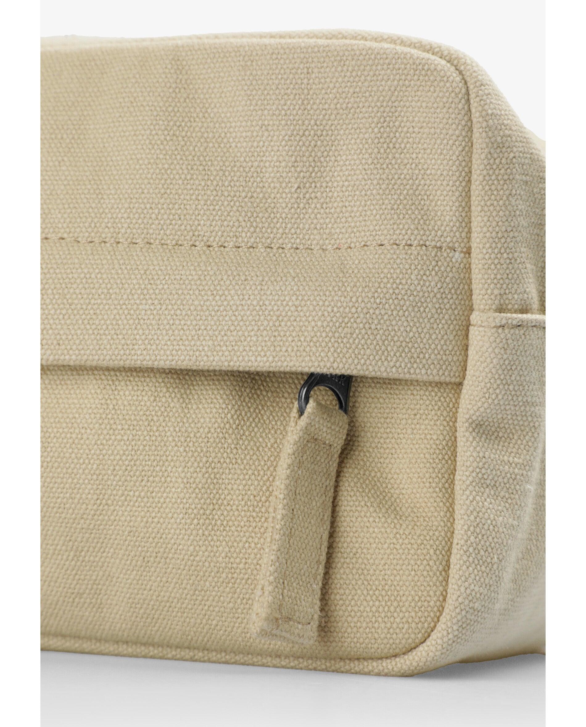 Necessaire com Bolso Frontal e Alça Lateral Bege-6