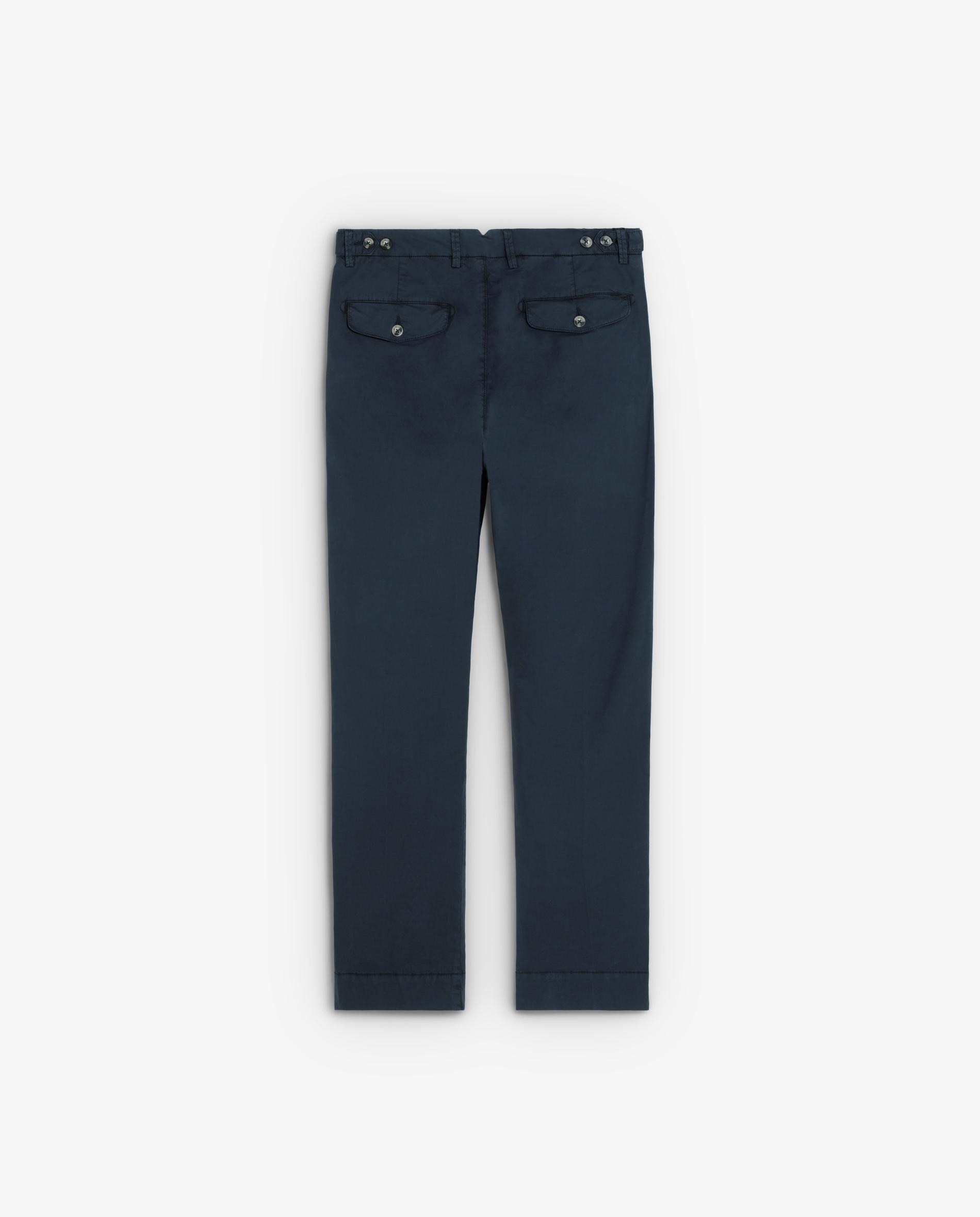 Calças Chino Cropped com Pinças Azul-marinho-6