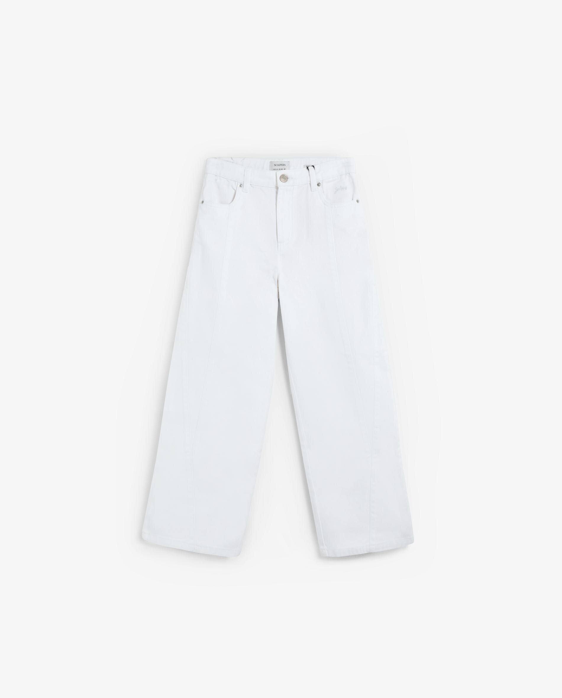 Jeans Regular Fit com Presilhas na Cintura Scalpers Branco-4