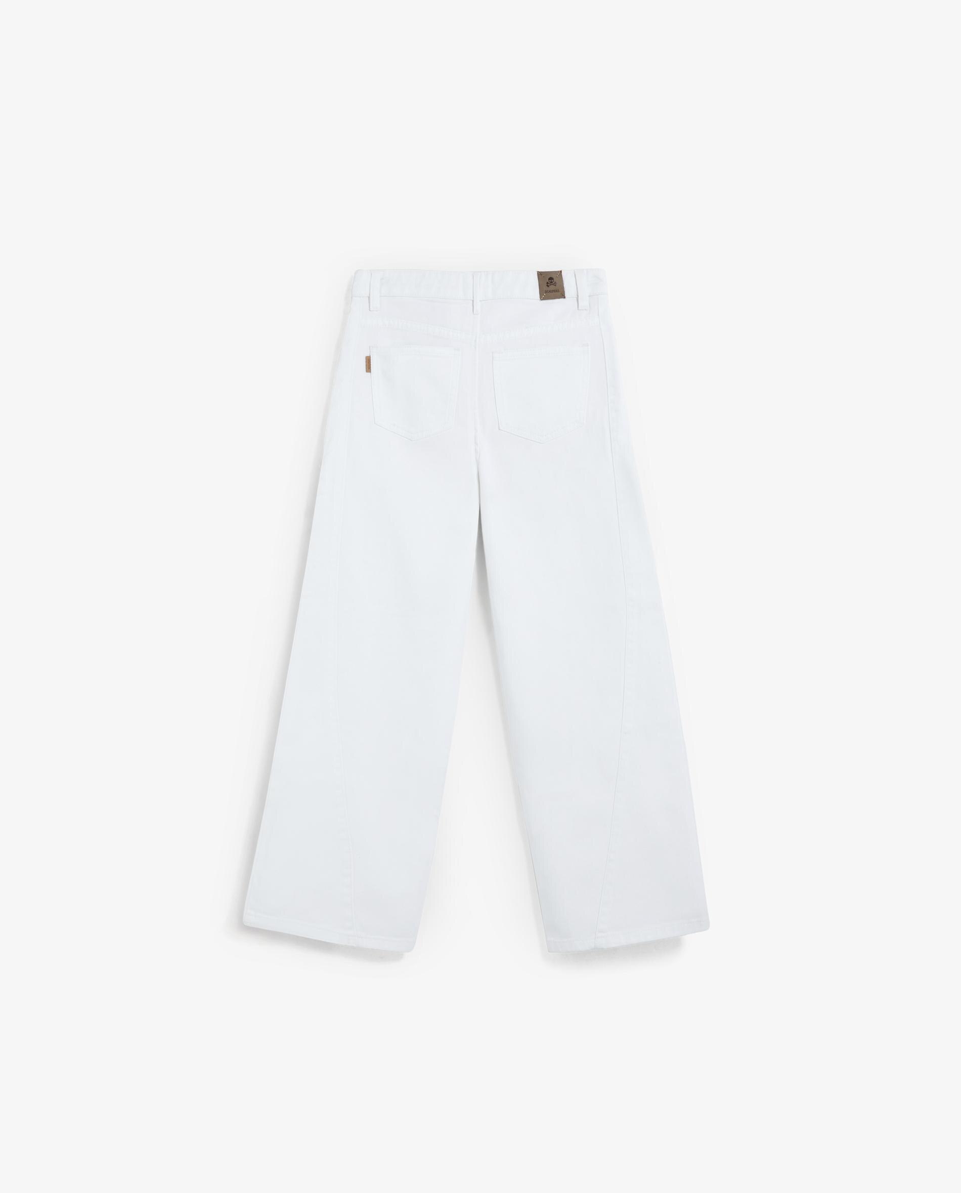 Jeans Regular Fit com Presilhas na Cintura Scalpers Branco-5