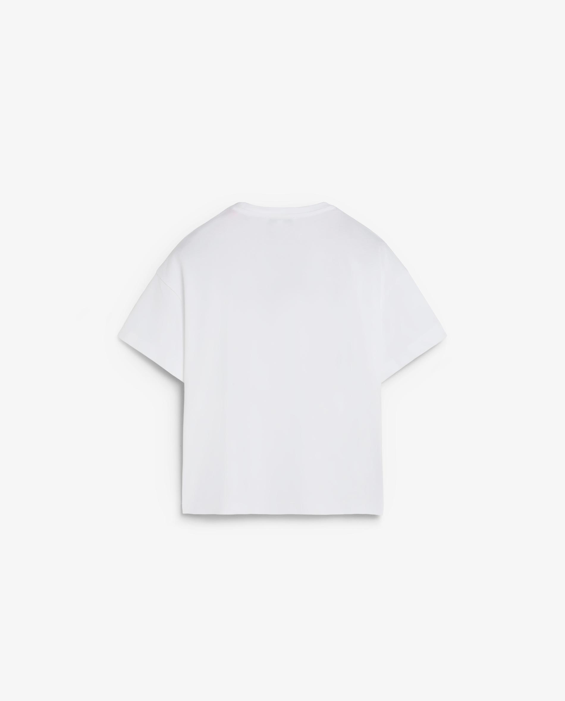 T-shirt de Algodão com Bordado Frontal Branco-5