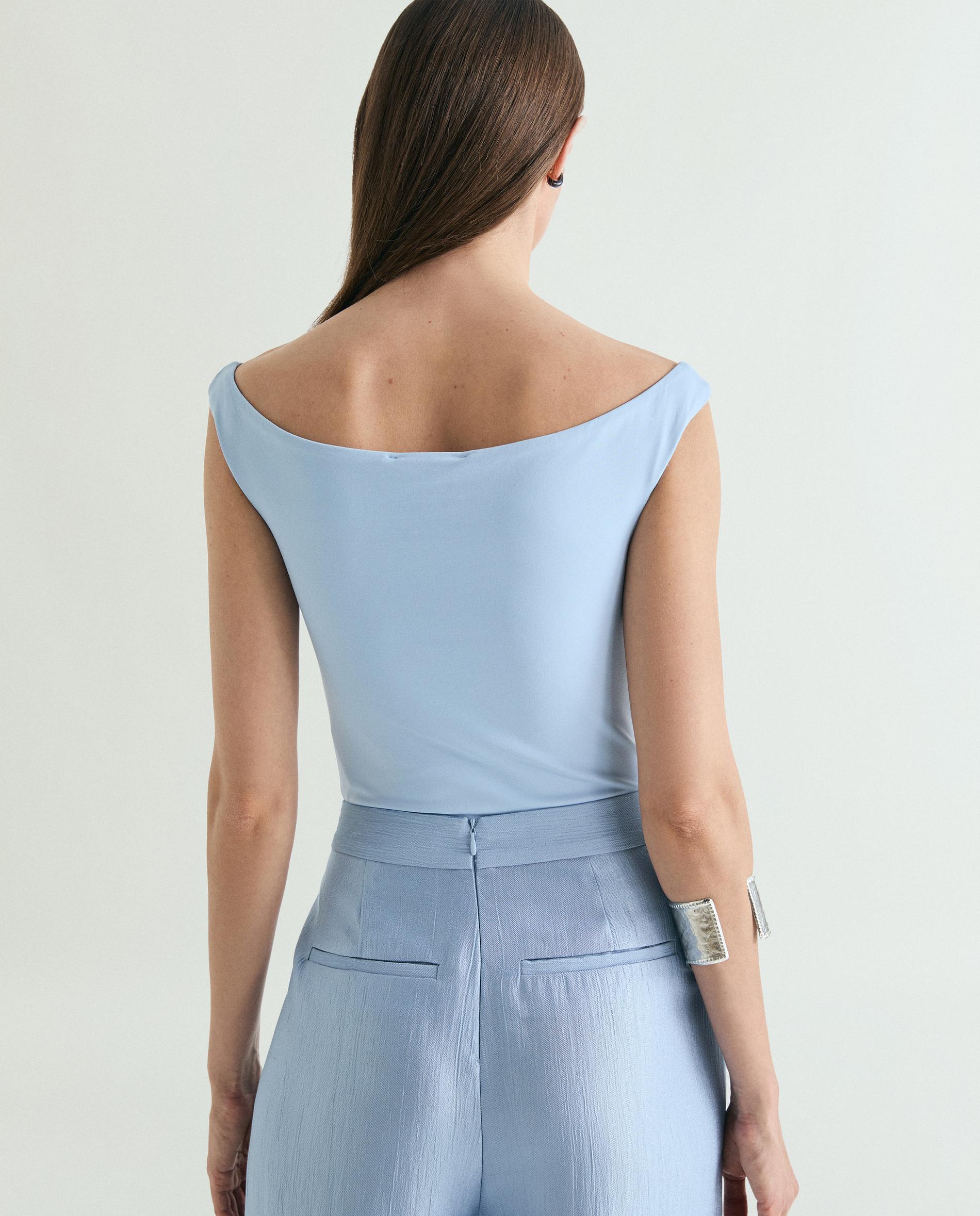 T-shirt_body Slim Fit com Ombros Descobertos Azul-claro-2