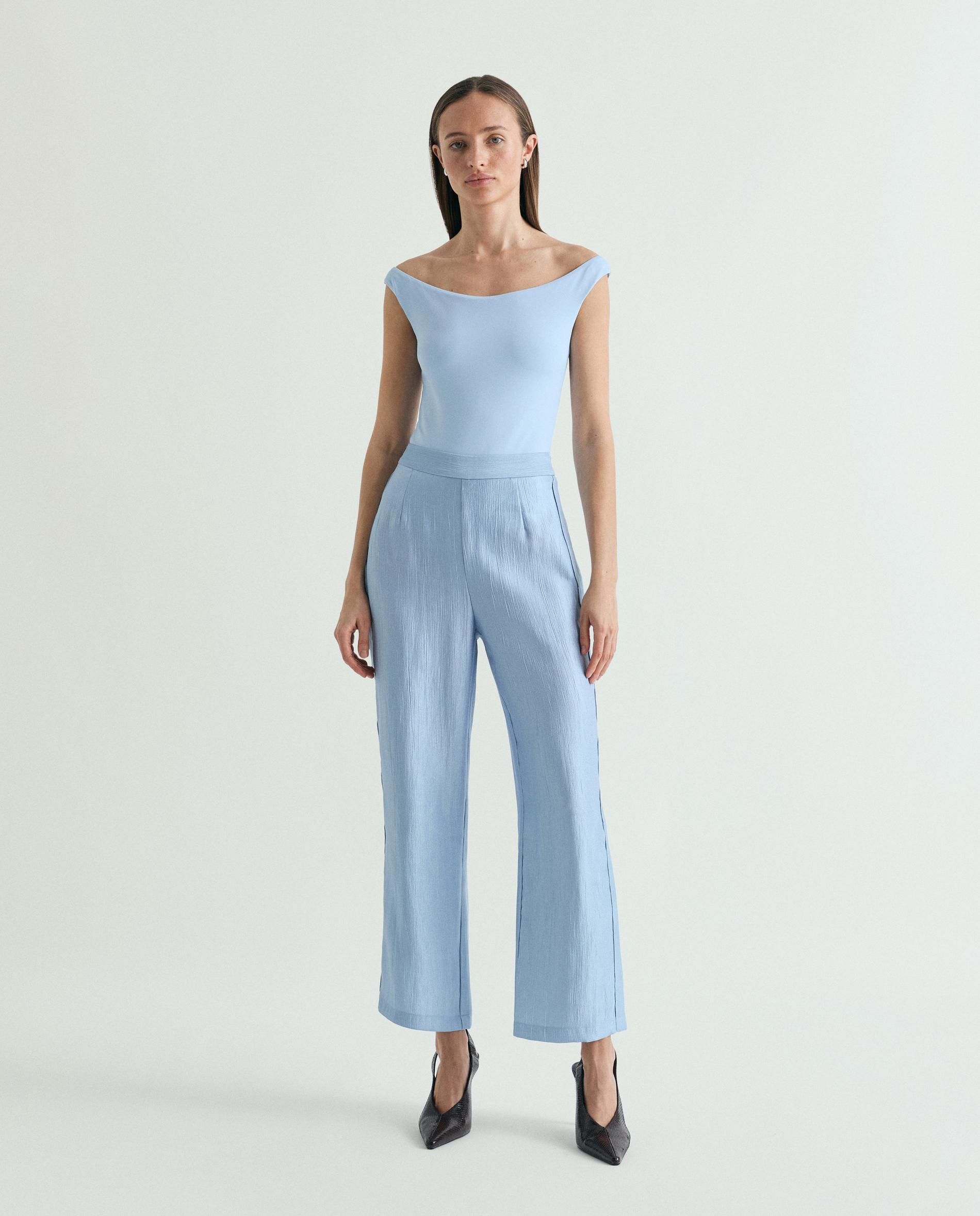 T-shirt_body Slim Fit com Ombros Descobertos Azul-claro-3