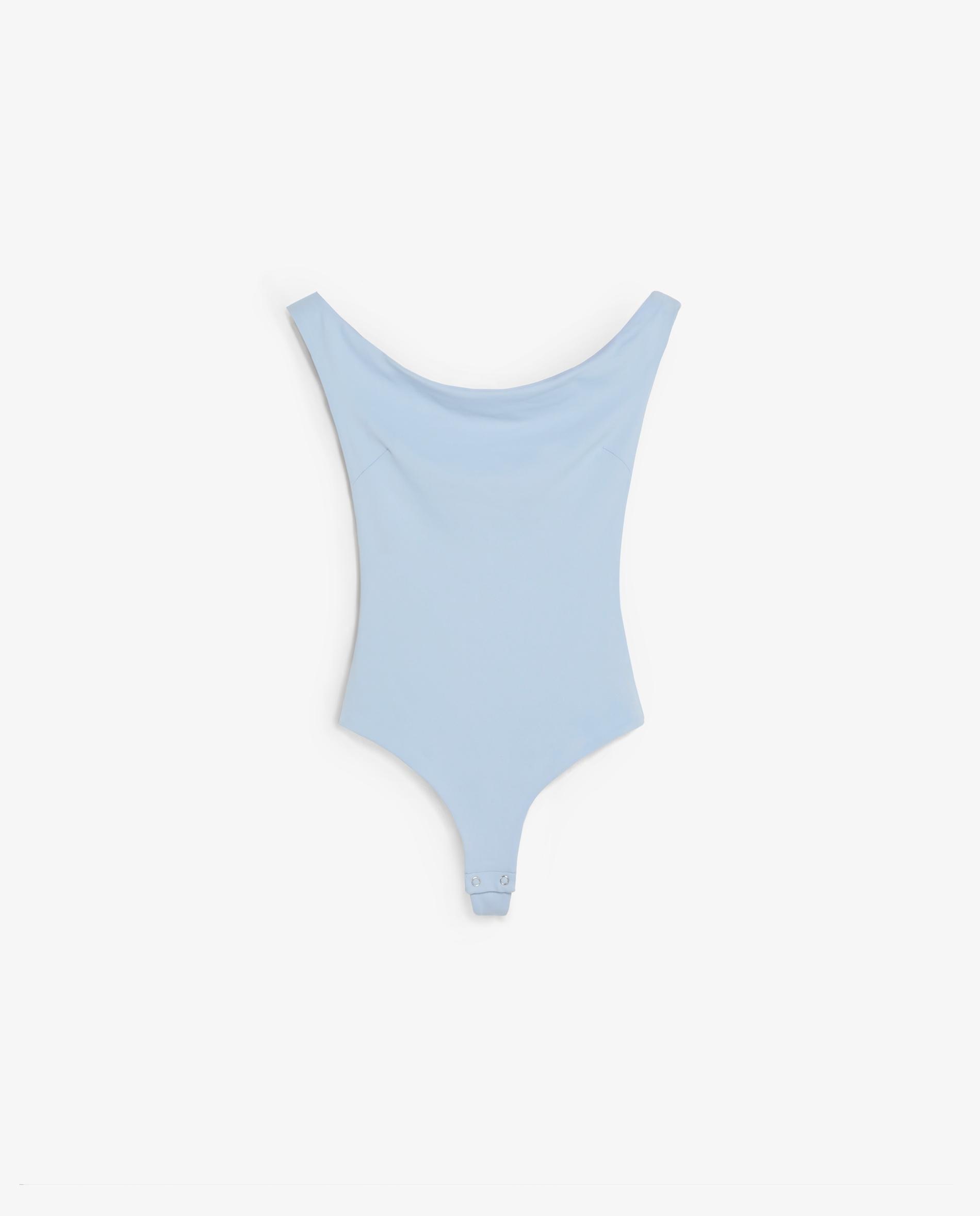 T-shirt_body Slim Fit com Ombros Descobertos Azul-claro-4