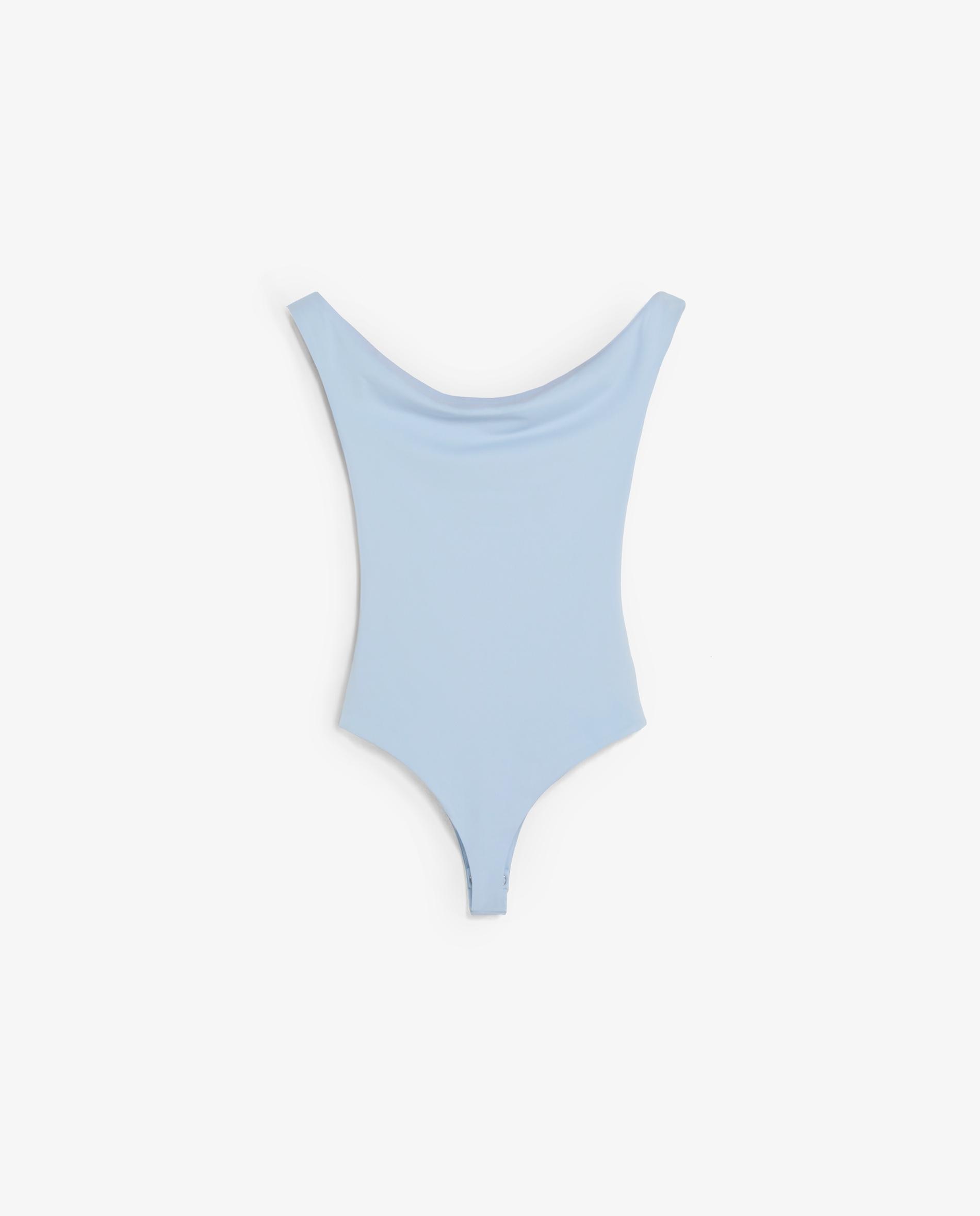 T-shirt_body Slim Fit com Ombros Descobertos Azul-claro-5