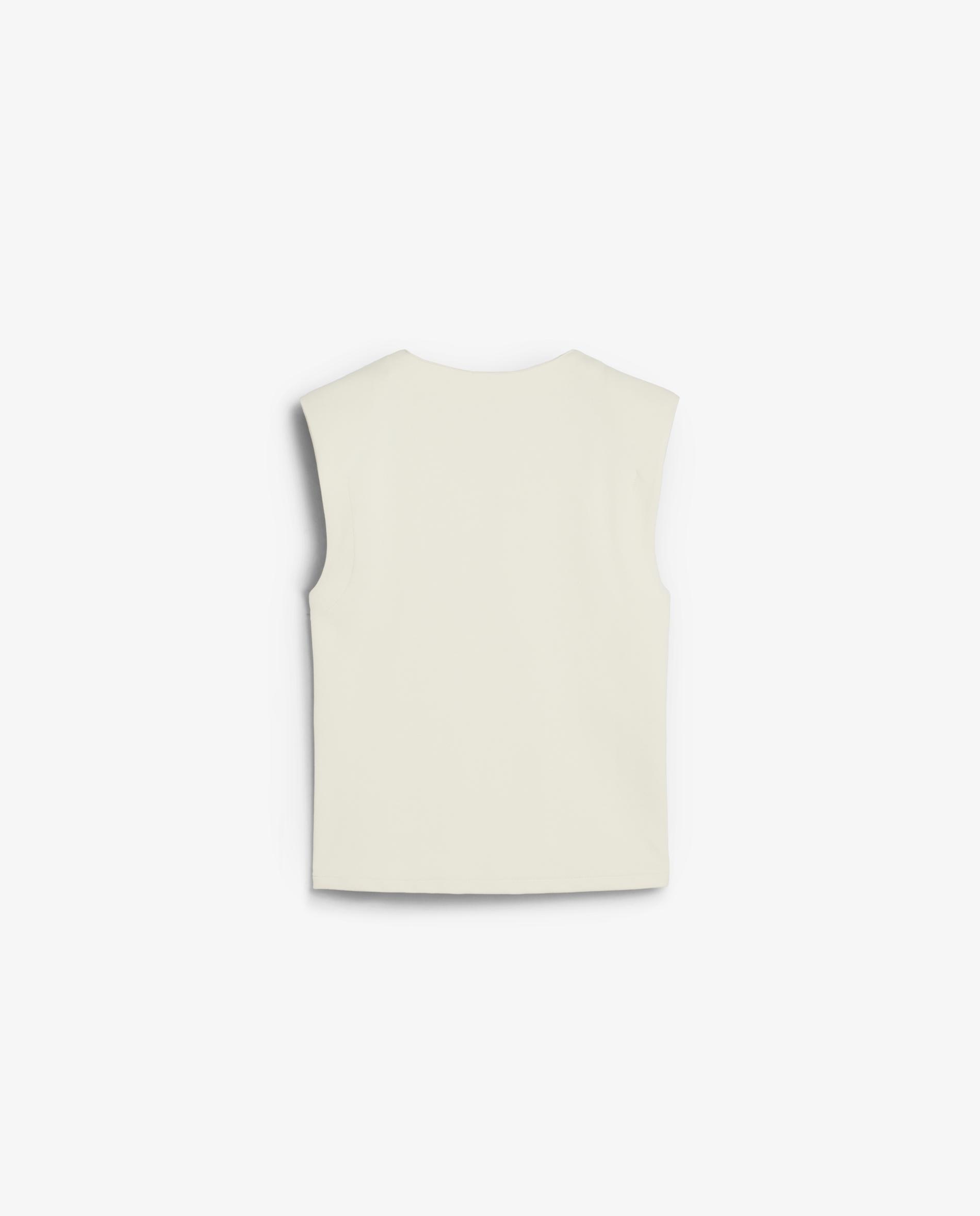 T-shirt sem Mangas com Nó Lateral Cru-5