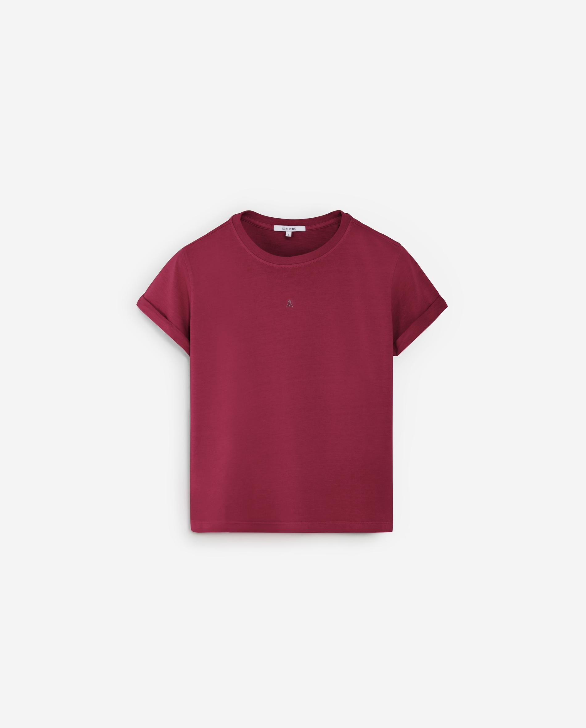 T-shirt Regular Fit de Manga Curta Vermelho-cereja-4