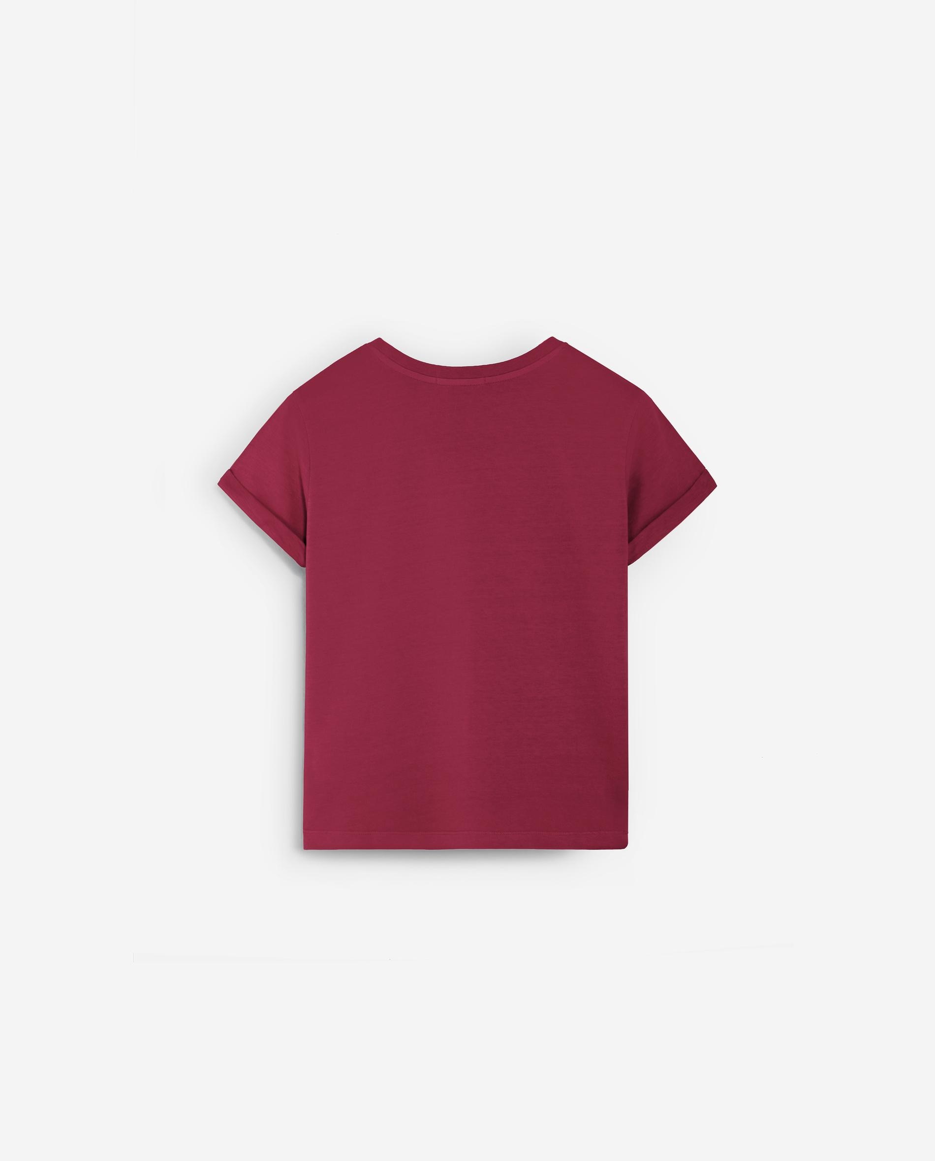 T-shirt Regular Fit de Manga Curta Vermelho-cereja-5