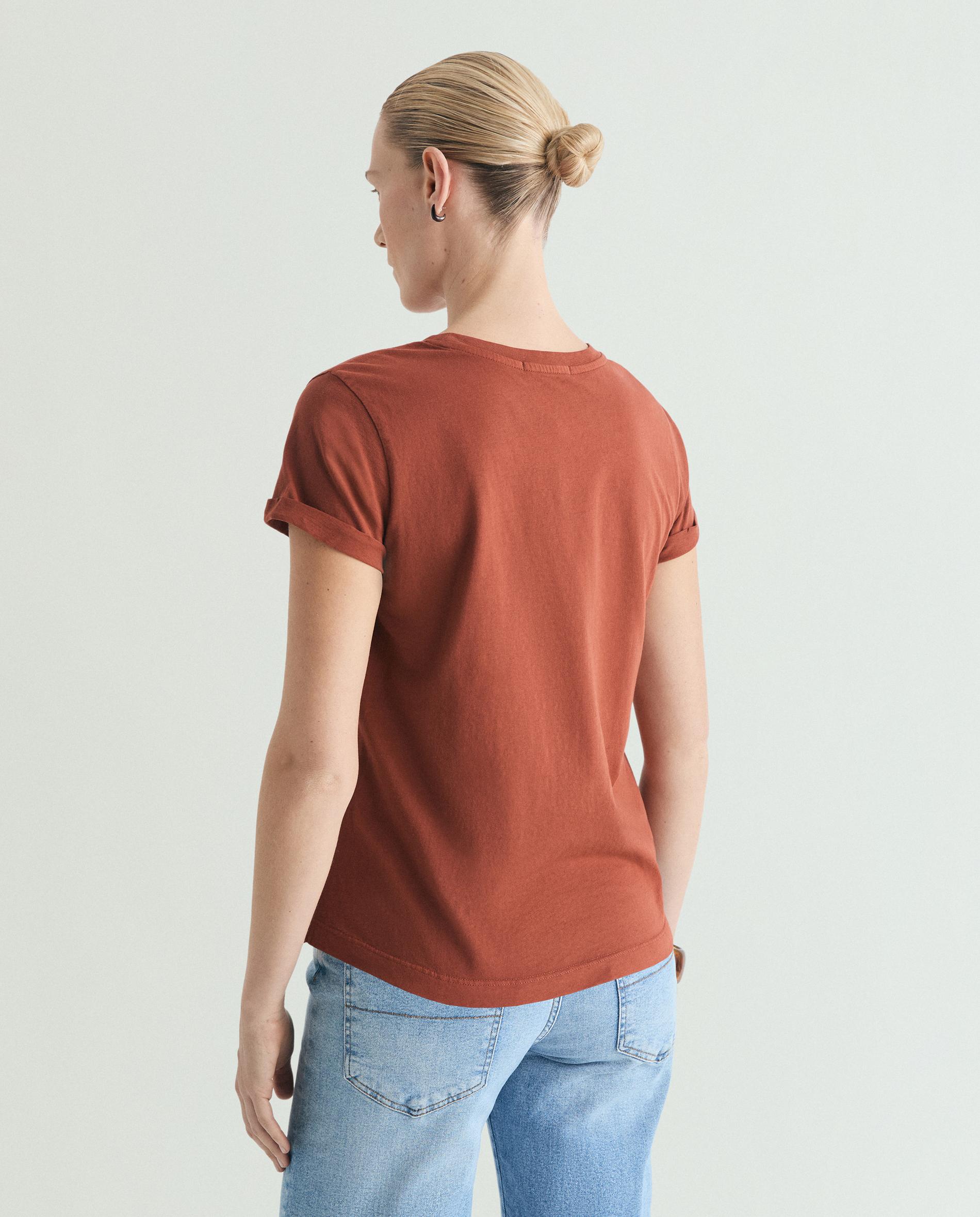 T-shirt Regular Fit de Manga Curta Terracota-2