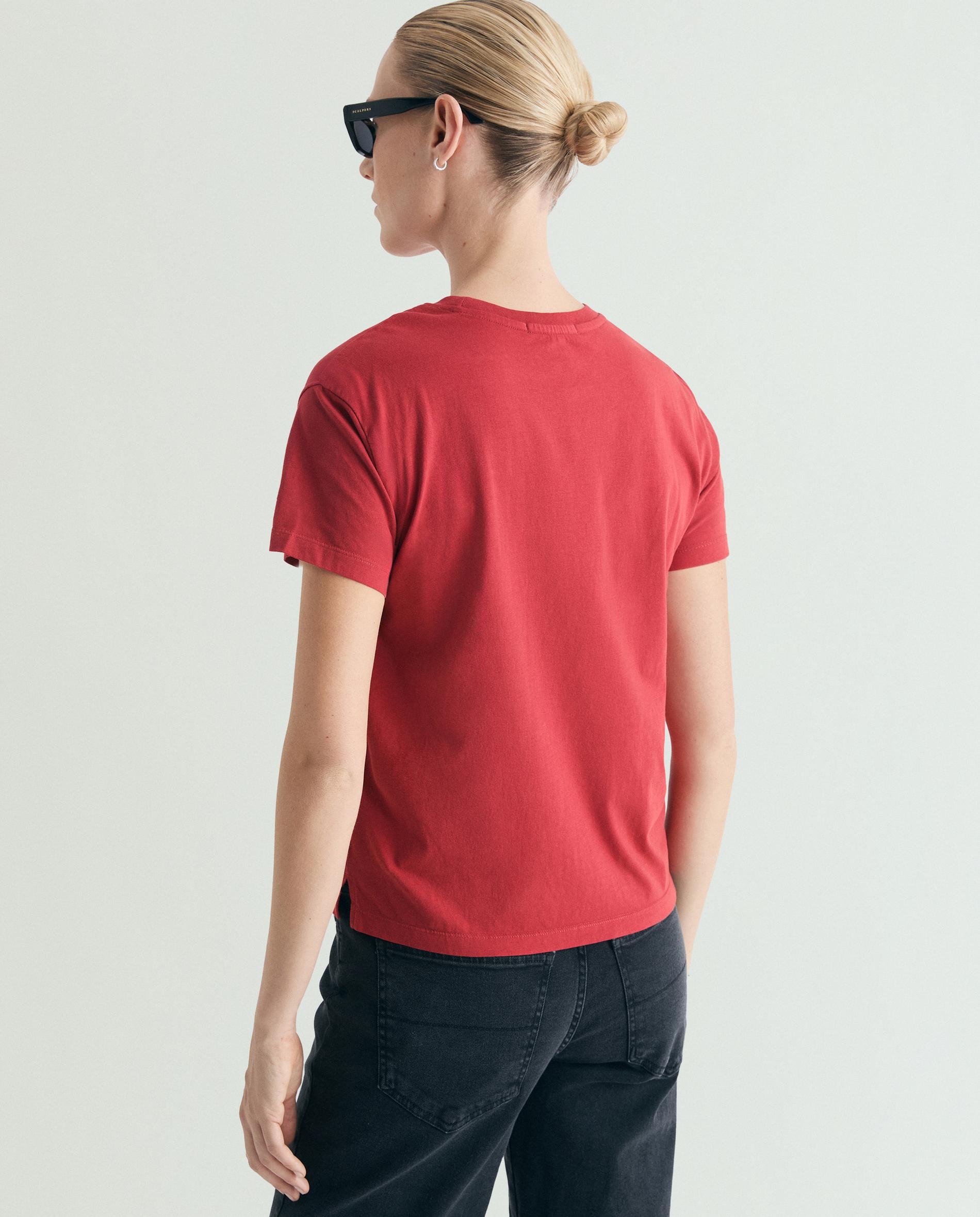 T-shirt Regular Fit de Manga Curta Vermelho-2