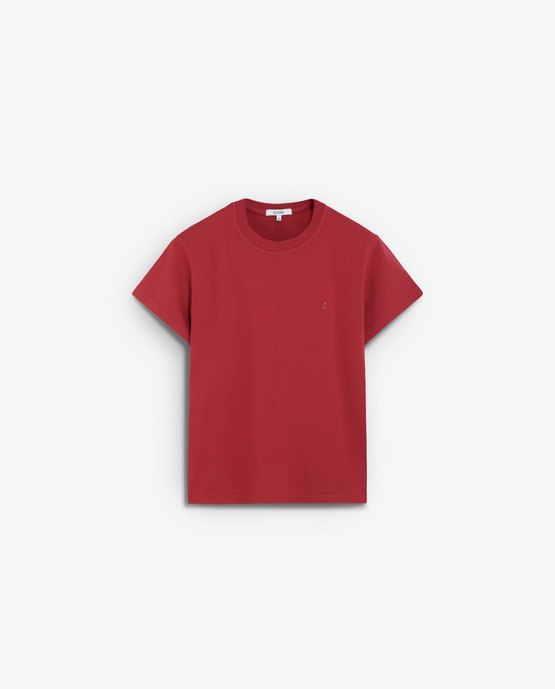 T-shirt Regular Fit de Manga Curta Vermelho-4