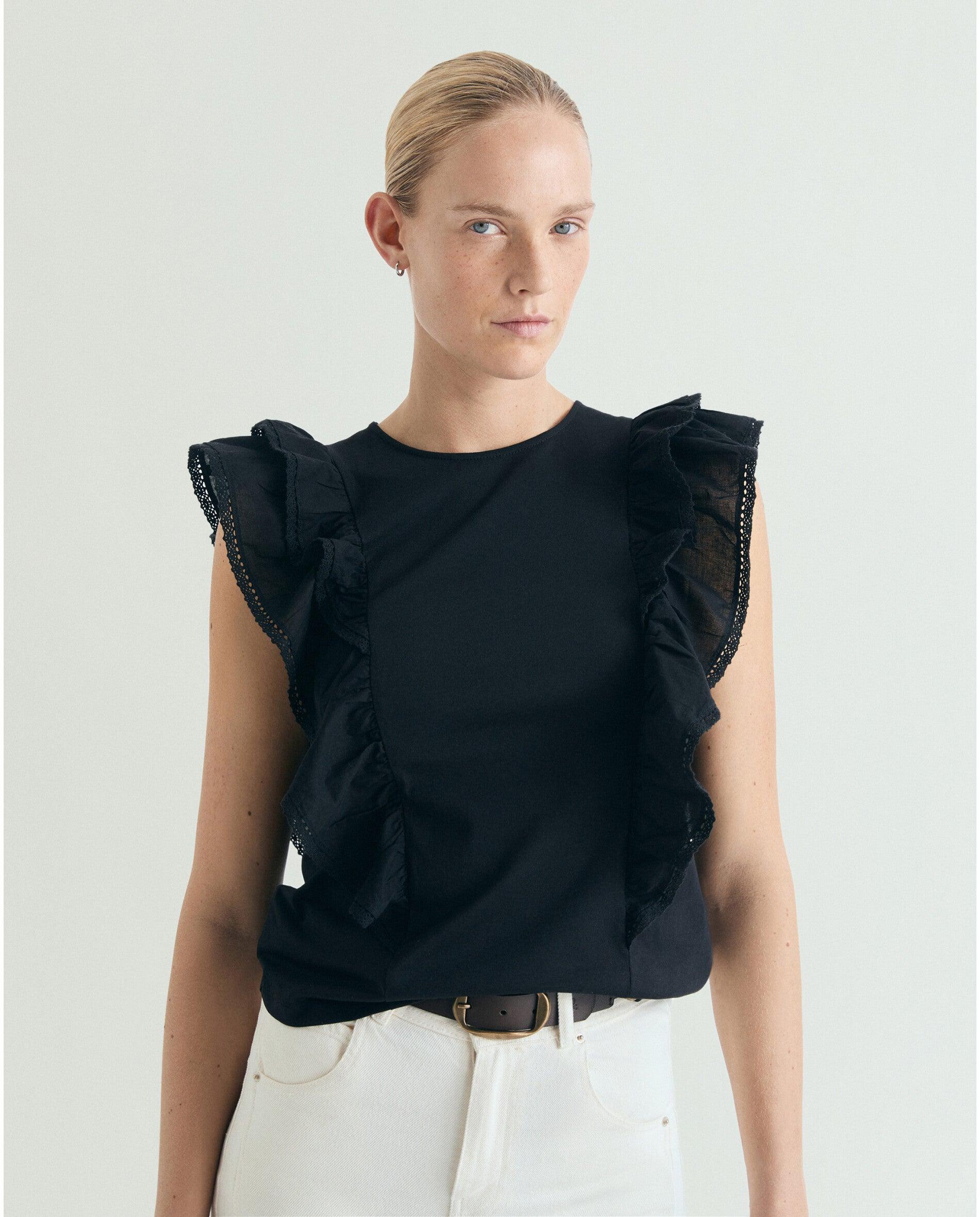 Imagem 0 de T-shirt Relaxed Fit com Folhos