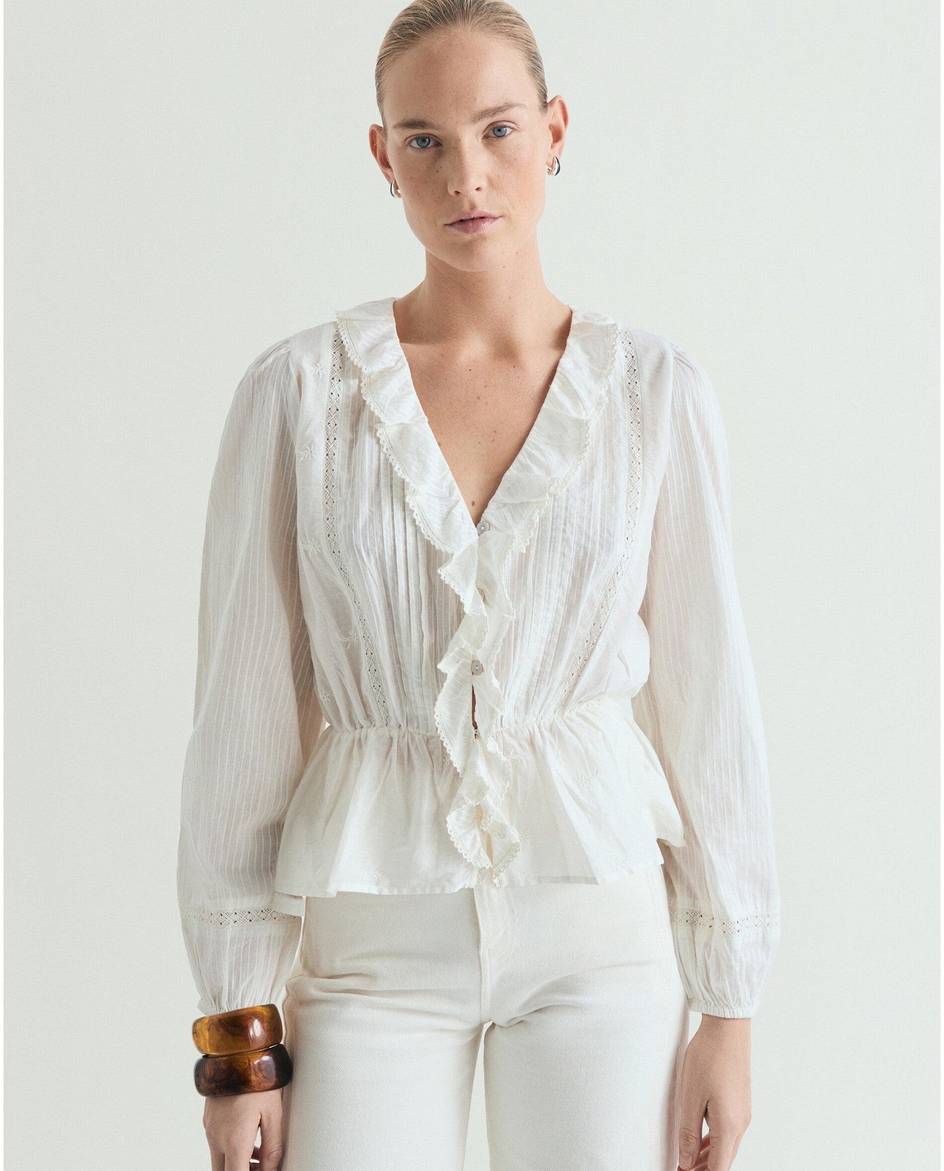 Imagem 0 de Blusa com Folhos e Cintura Franzida
