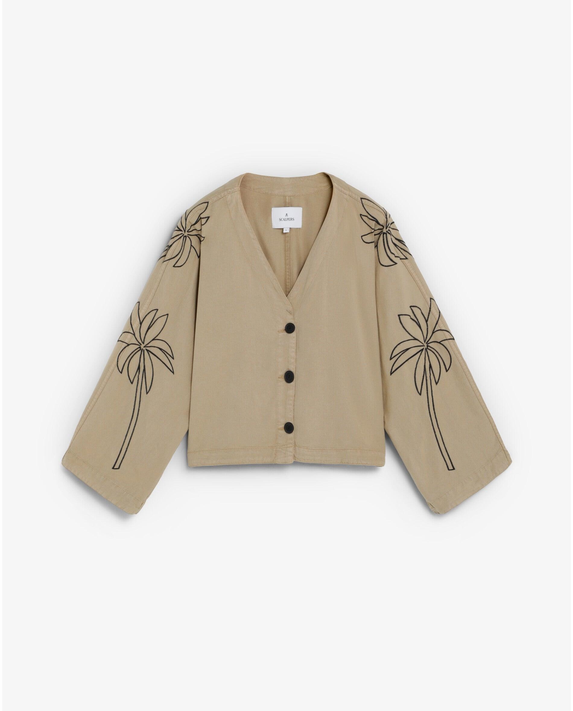 Imagem 0 de Camisa Folgada com Palmeiras Bordadas