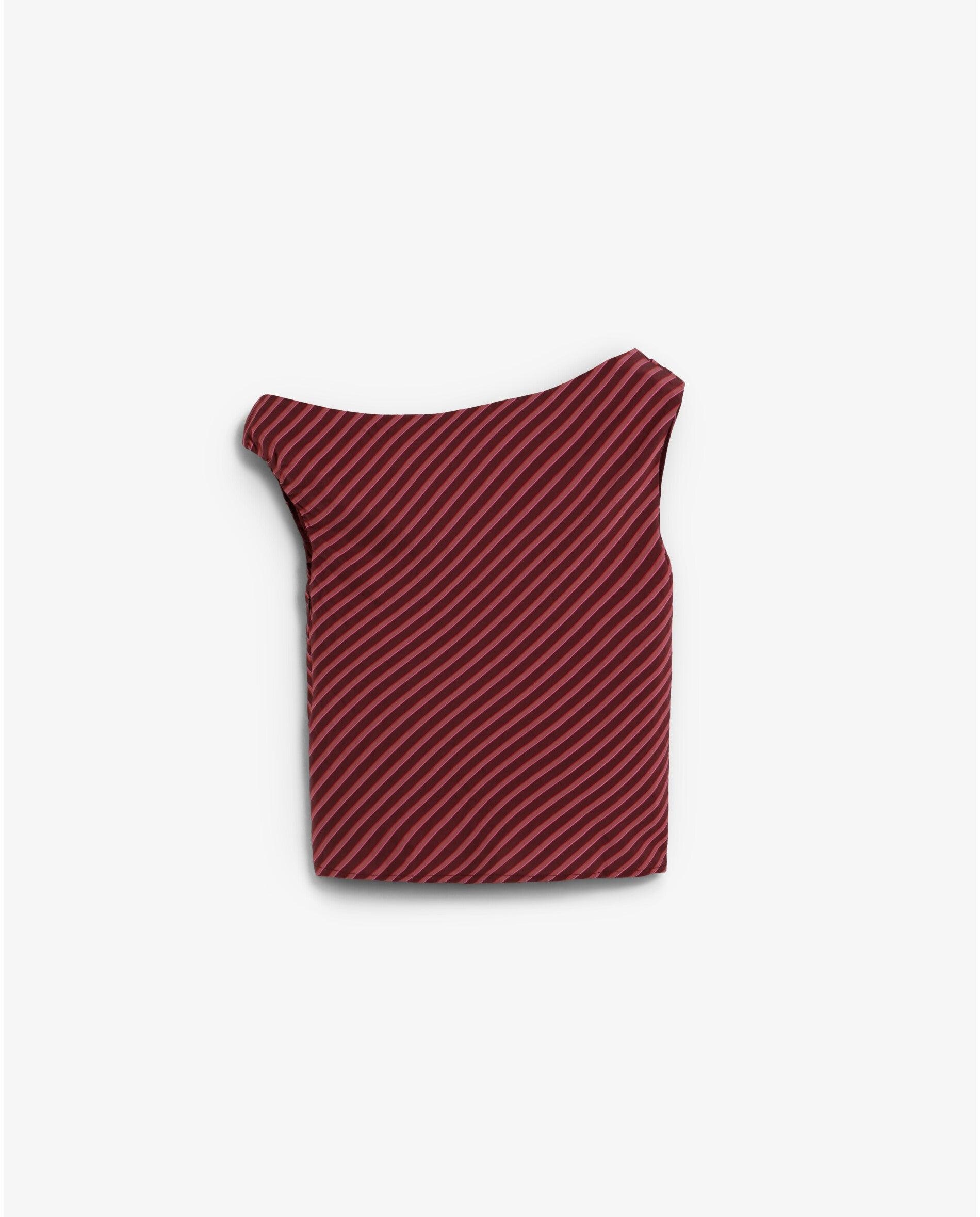 Top Assimétrico Às Riscas Rosa-5