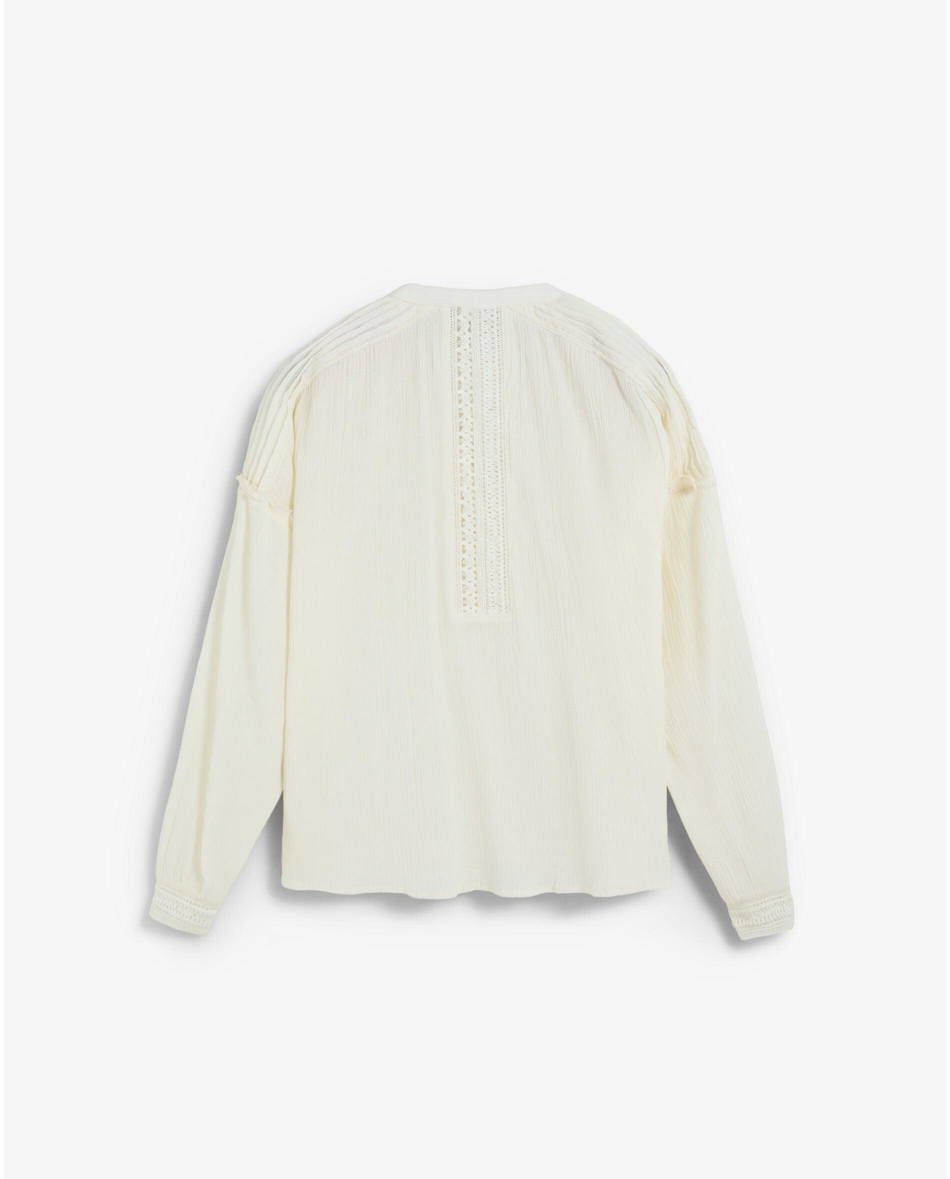 Blusa em Tecido com Textura Semitransparente Branco-7