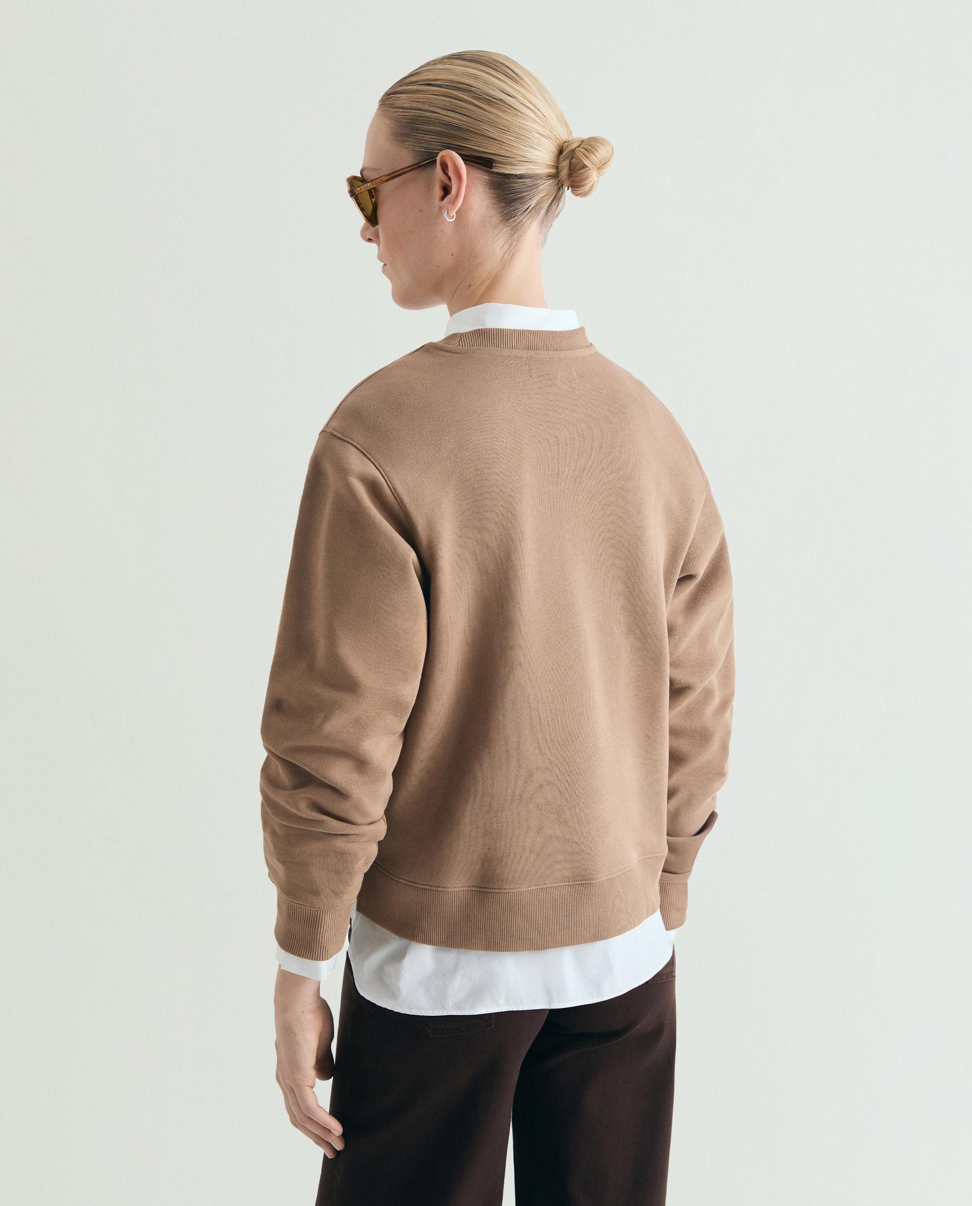 Sweatshirt de Algodão com Gola Redonda Taupe-2