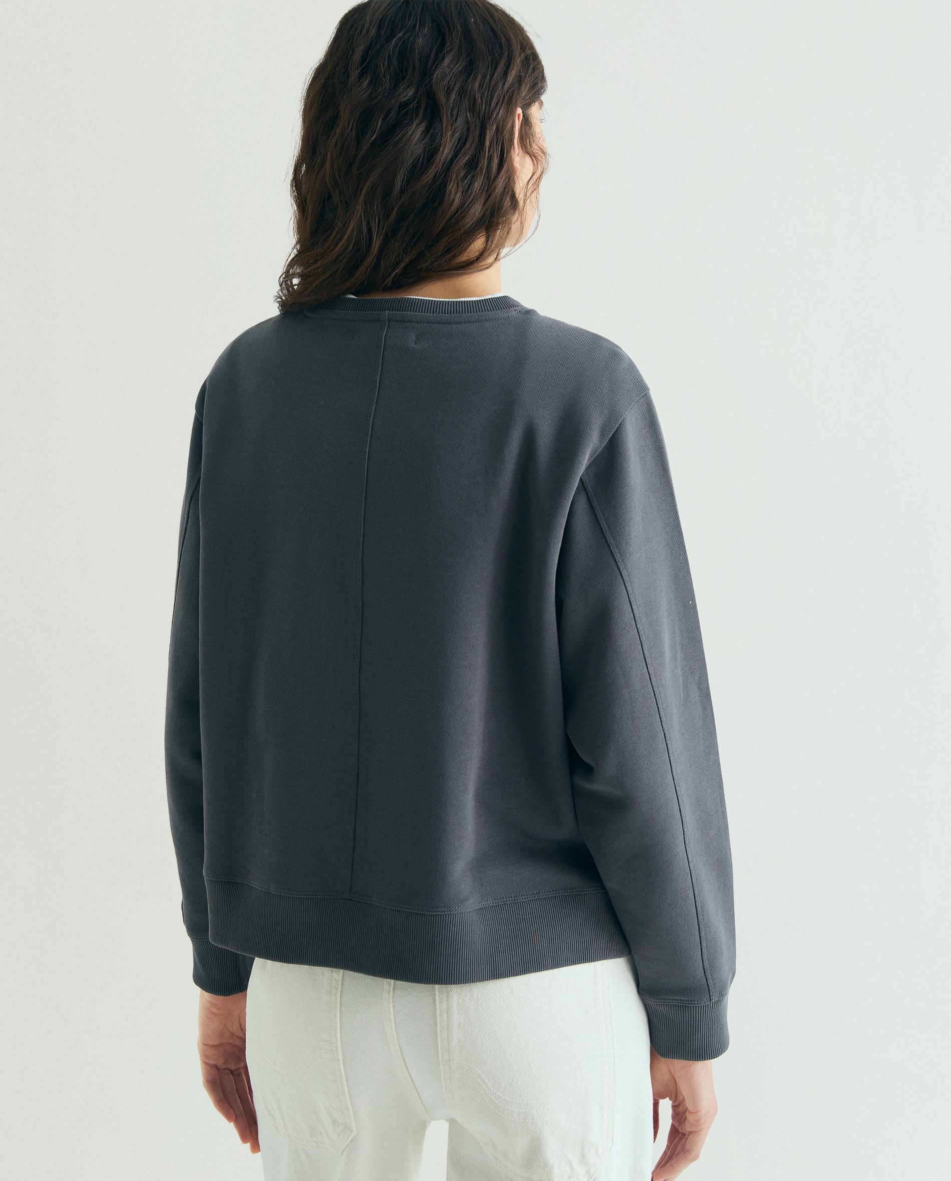 Sweatshirt com Gola Redonda e Caveira Frontal Cinzento-escuro-2