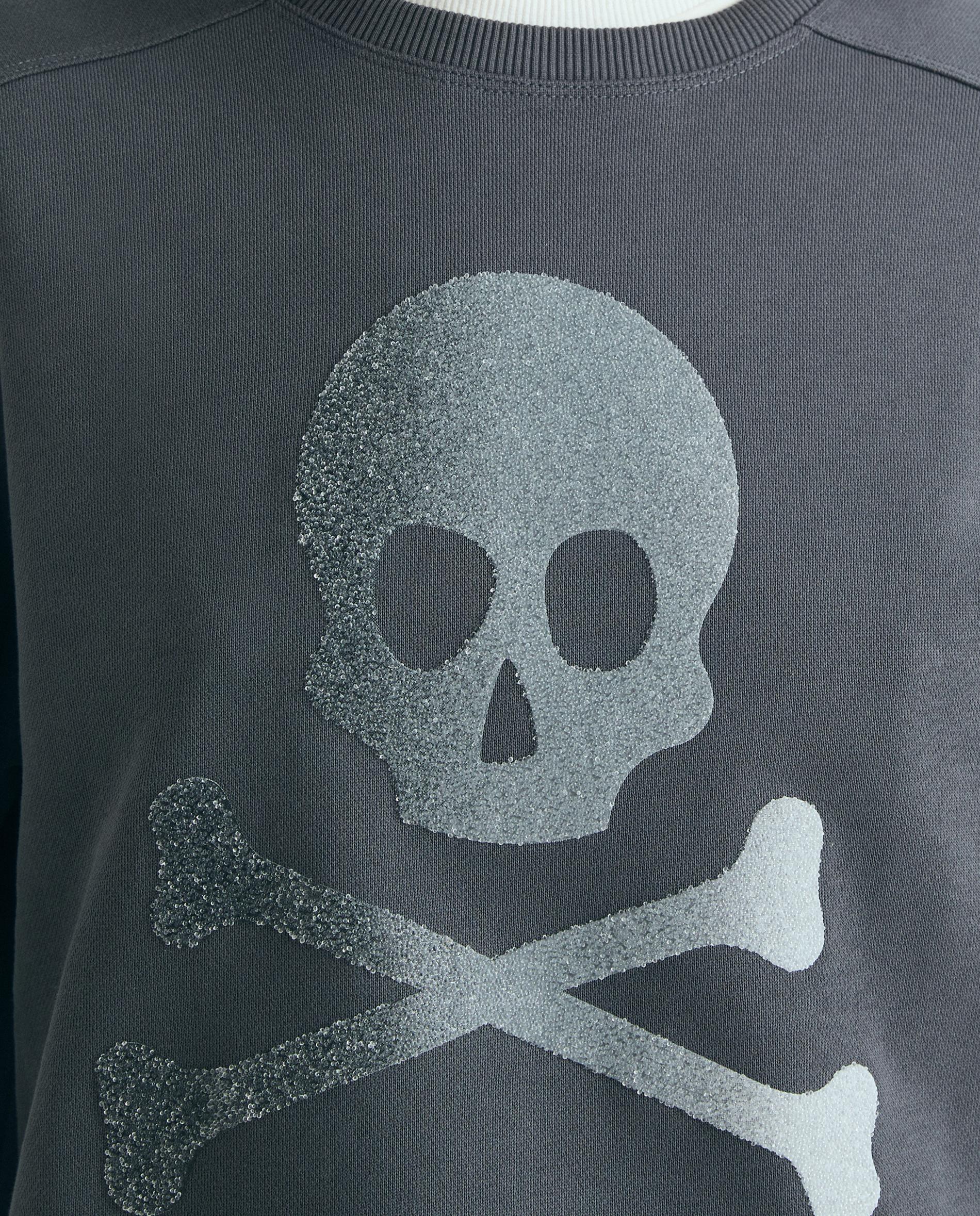 Sweatshirt com Gola Redonda e Caveira Frontal Cinzento-escuro-6