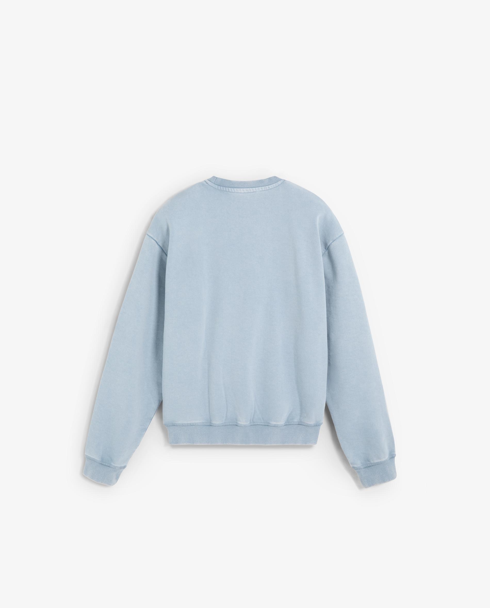 Sweatshirt Efeito Lavagem com Logo Frontal Azul-claro-4