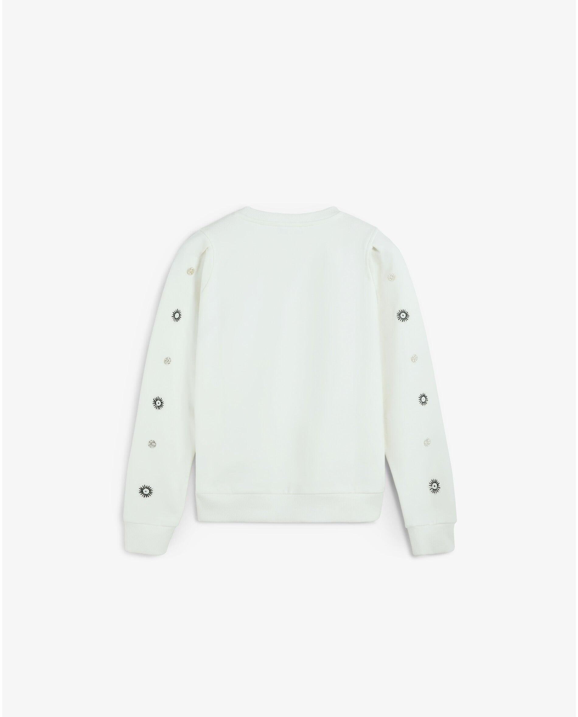 Sweatshirt com Bordados Geométricos Cru-7