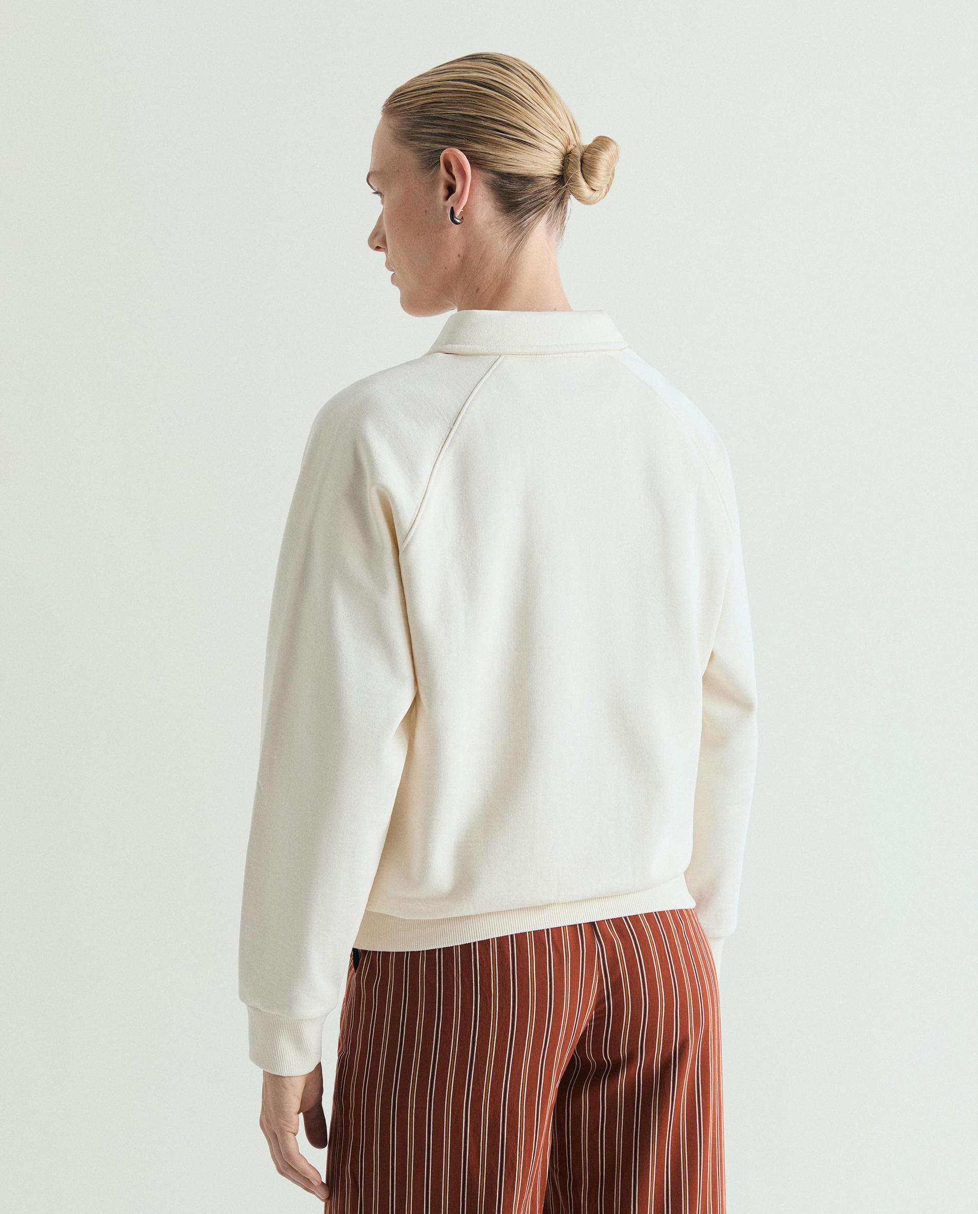 Sweatshirt Relaxed Fit com Gola Polo Cru-2