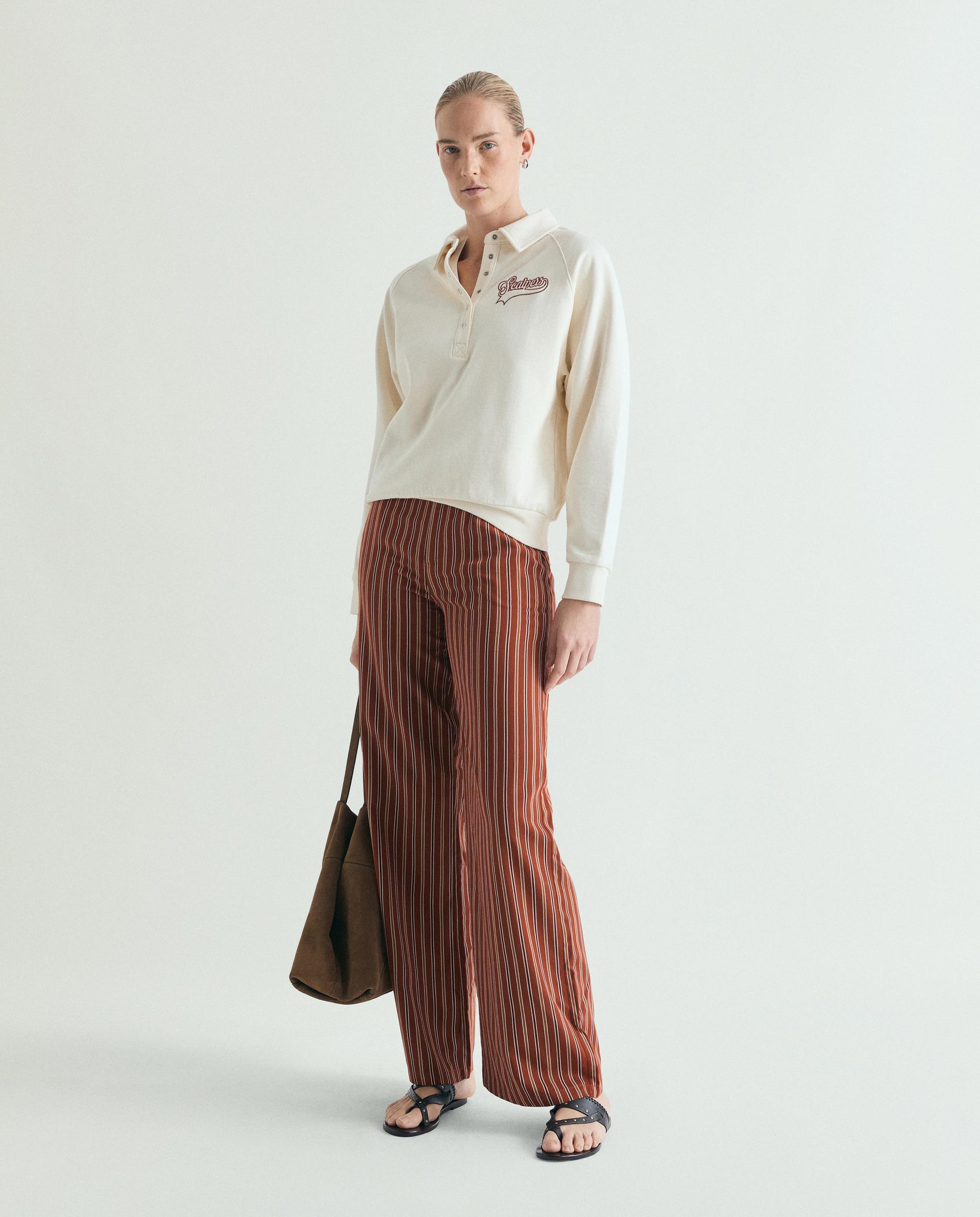 Sweatshirt Relaxed Fit com Gola Polo Cru-3
