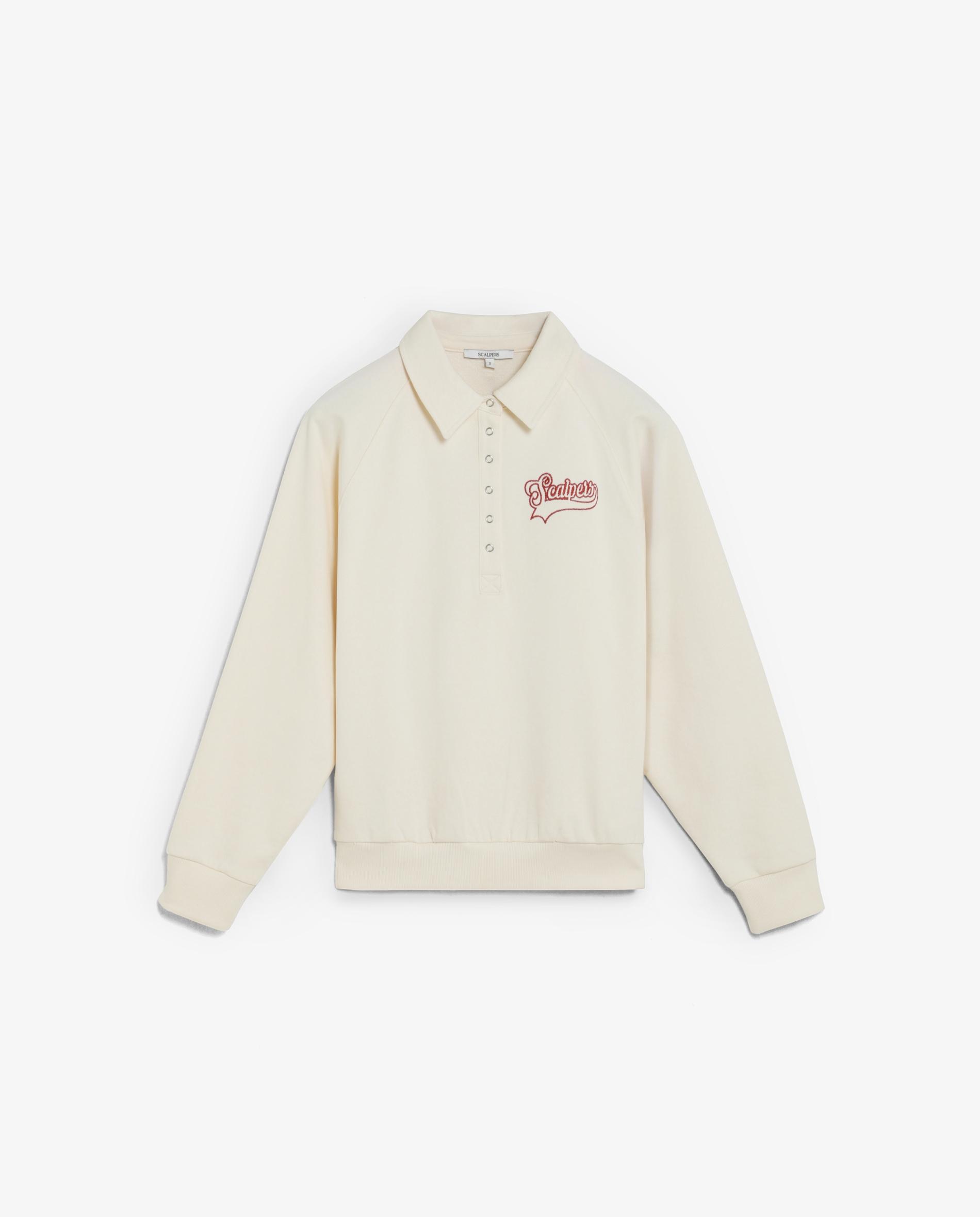 Sweatshirt Relaxed Fit com Gola Polo Cru-4