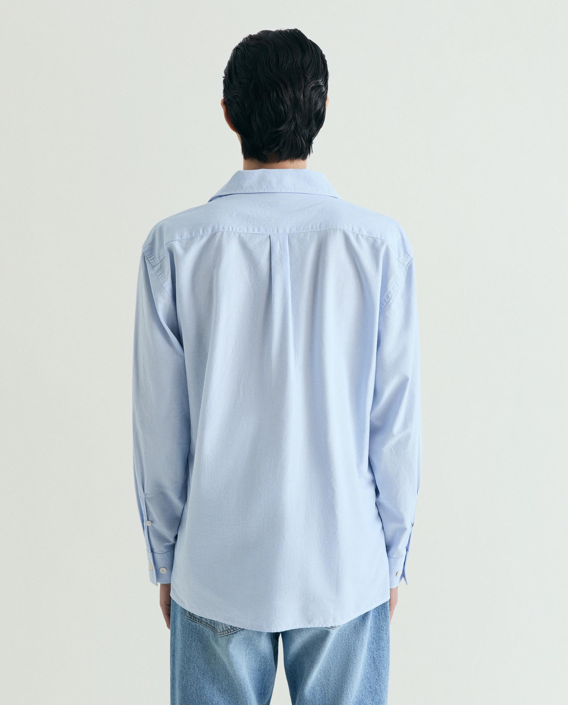 Camisa Regular Fit Às Riscas Azul-3