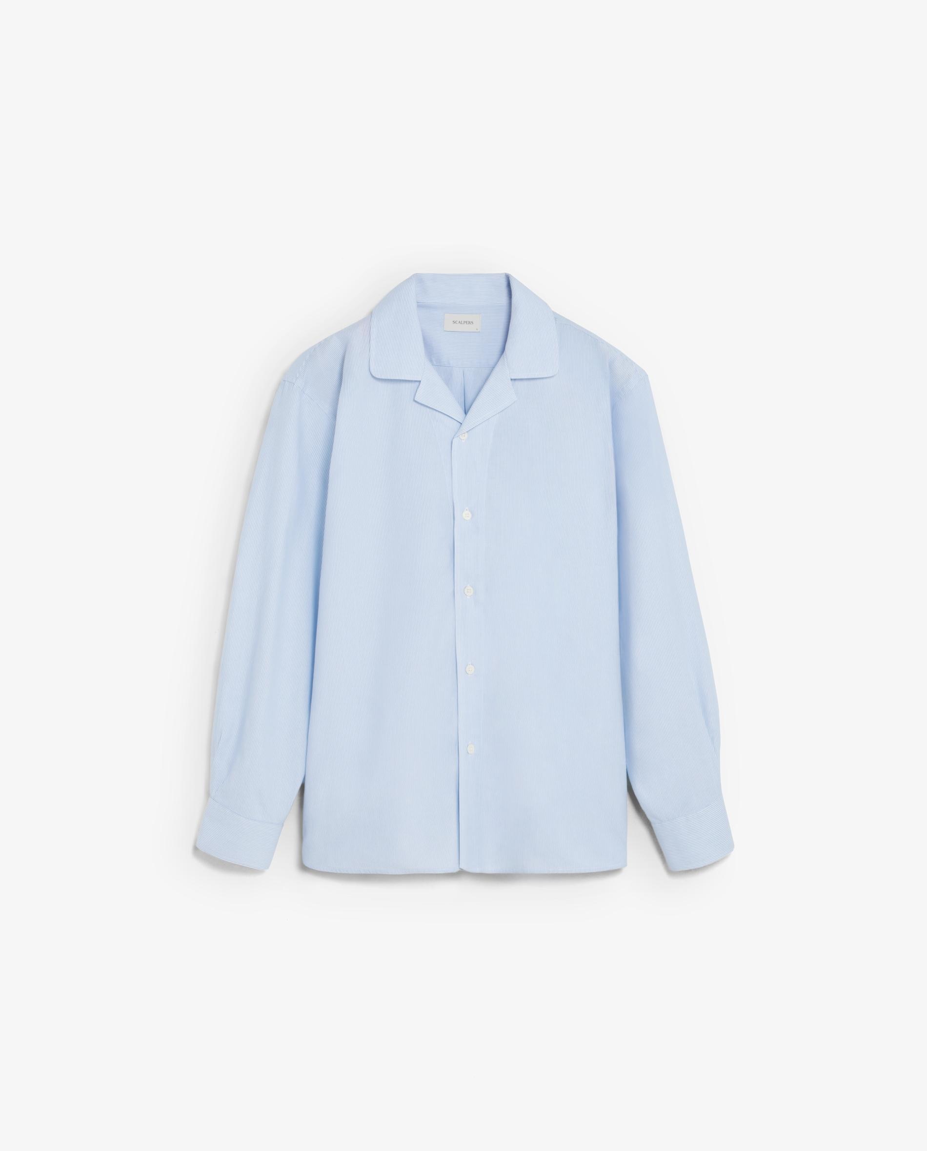 Camisa Regular Fit Às Riscas Azul-6