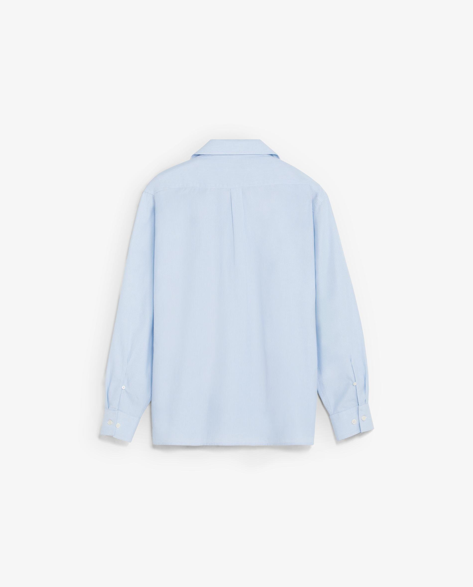 Camisa Regular Fit Às Riscas Azul-7