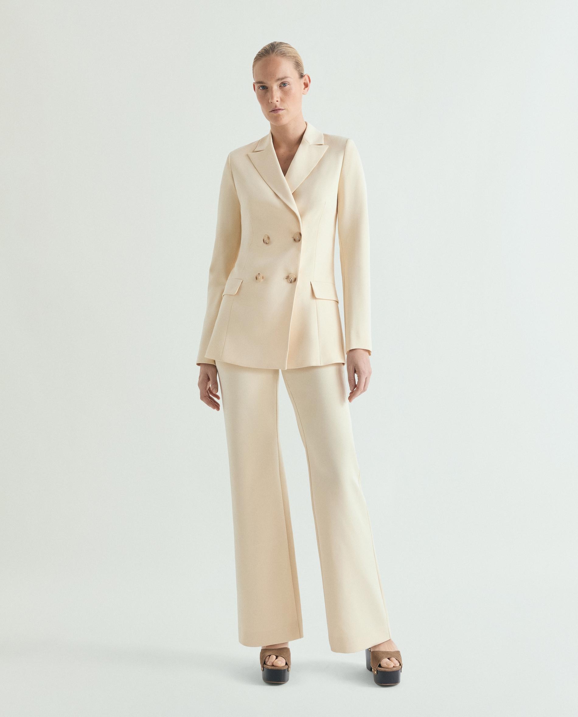 Blazer Cruzado com Botões Duplos Amarelo-2
