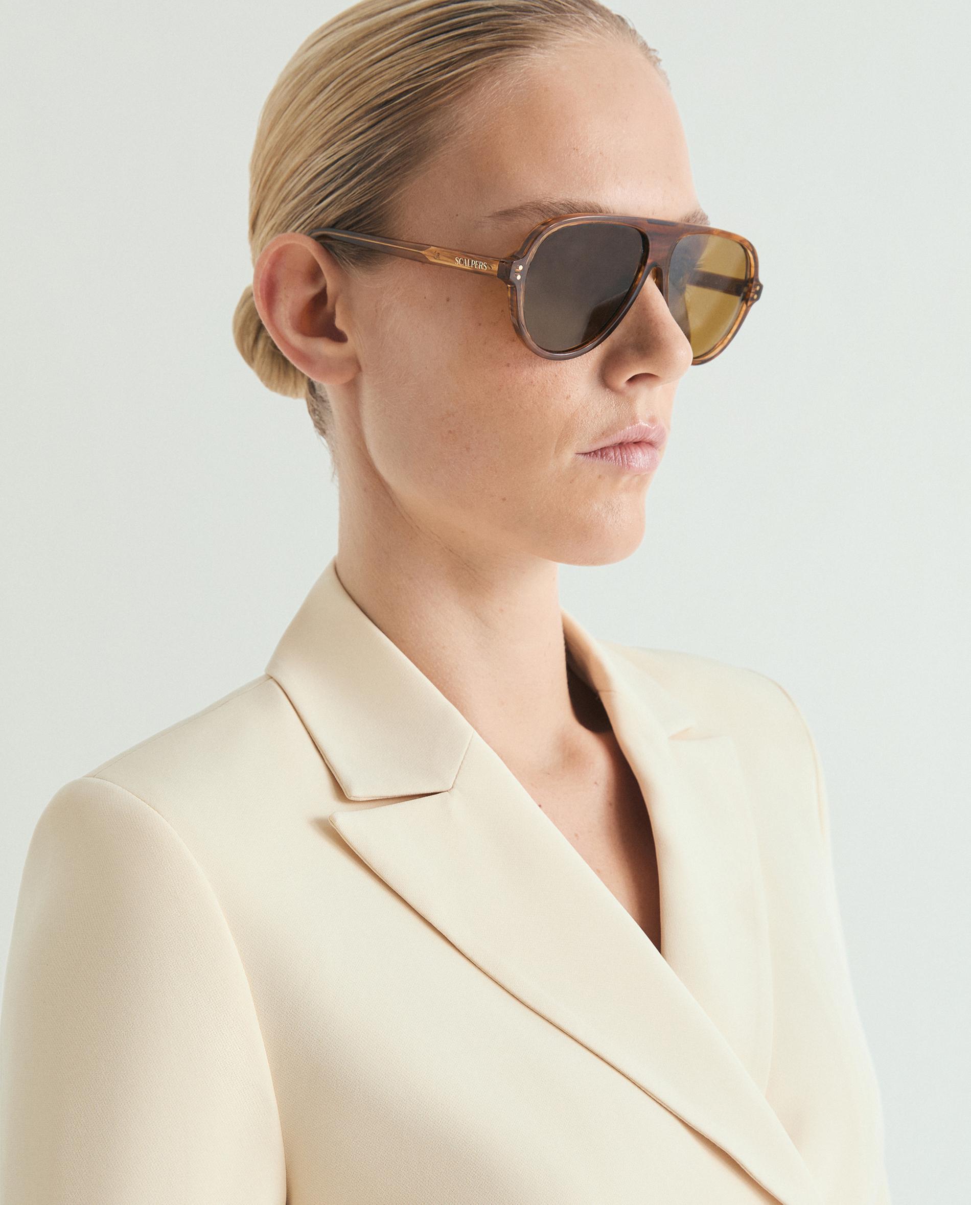 Blazer Cruzado com Botões Duplos Amarelo-5