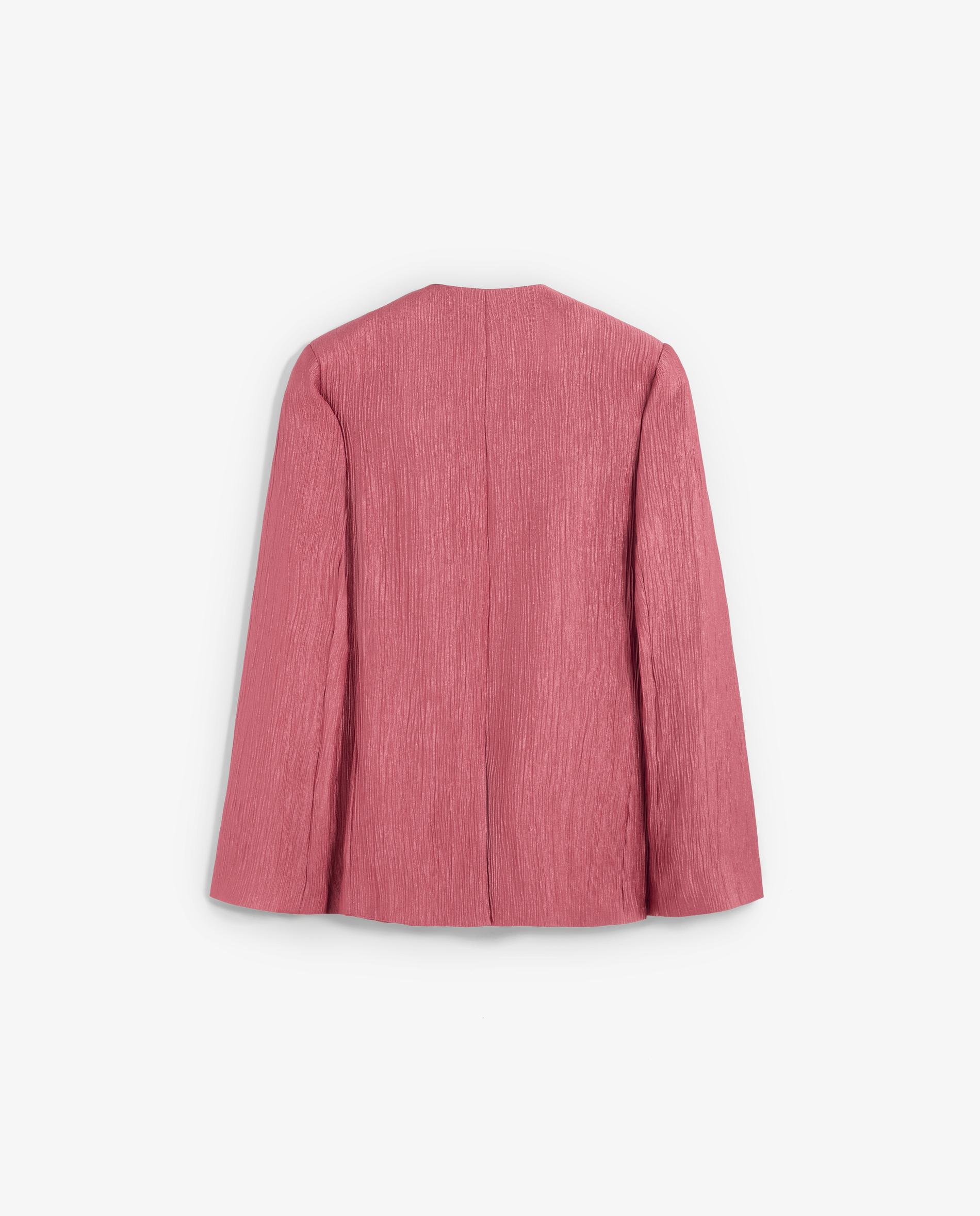 Blazer Acetinado com Textura Morango-2