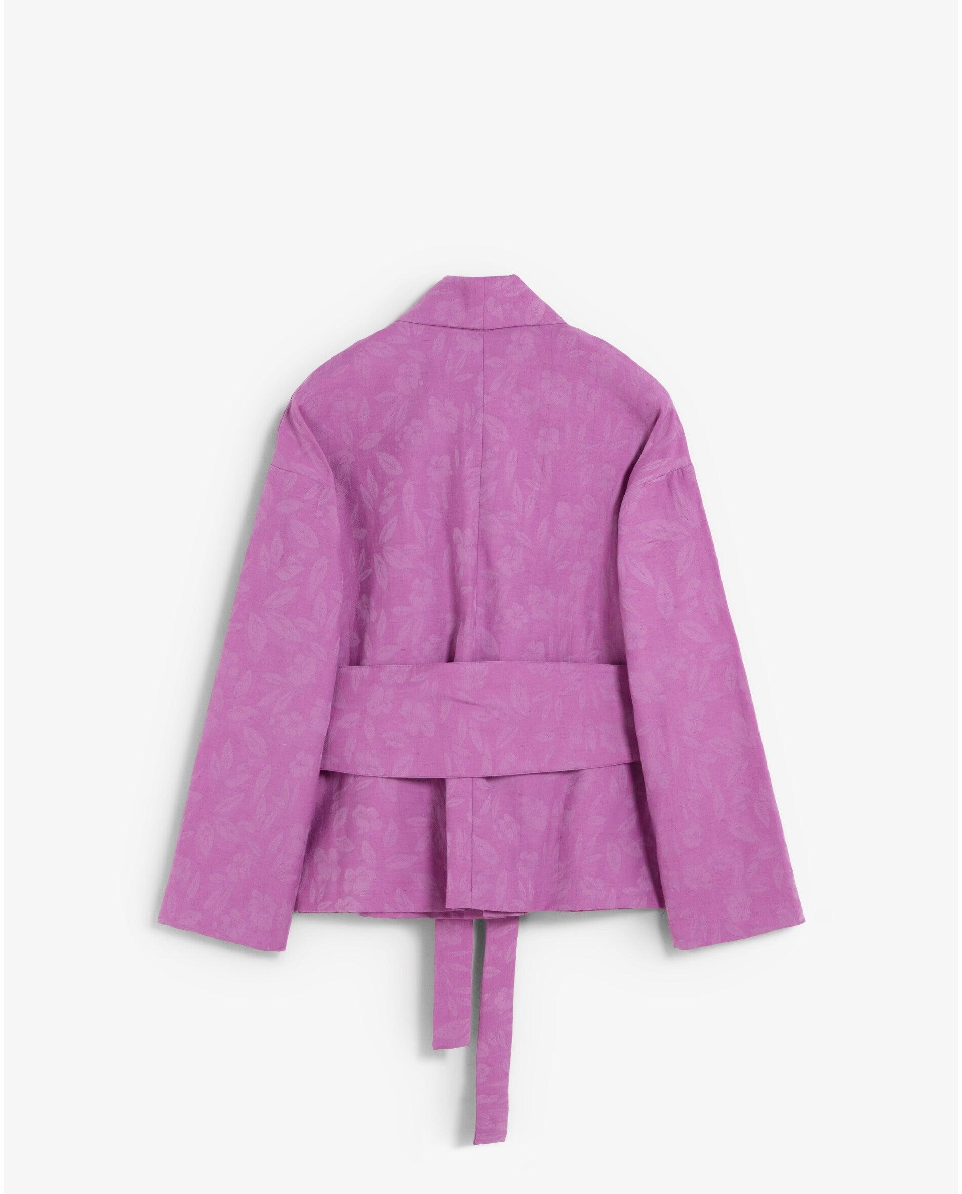 Blazer em Tecido Jacquard com Cinto Ajustável Púrpura-5