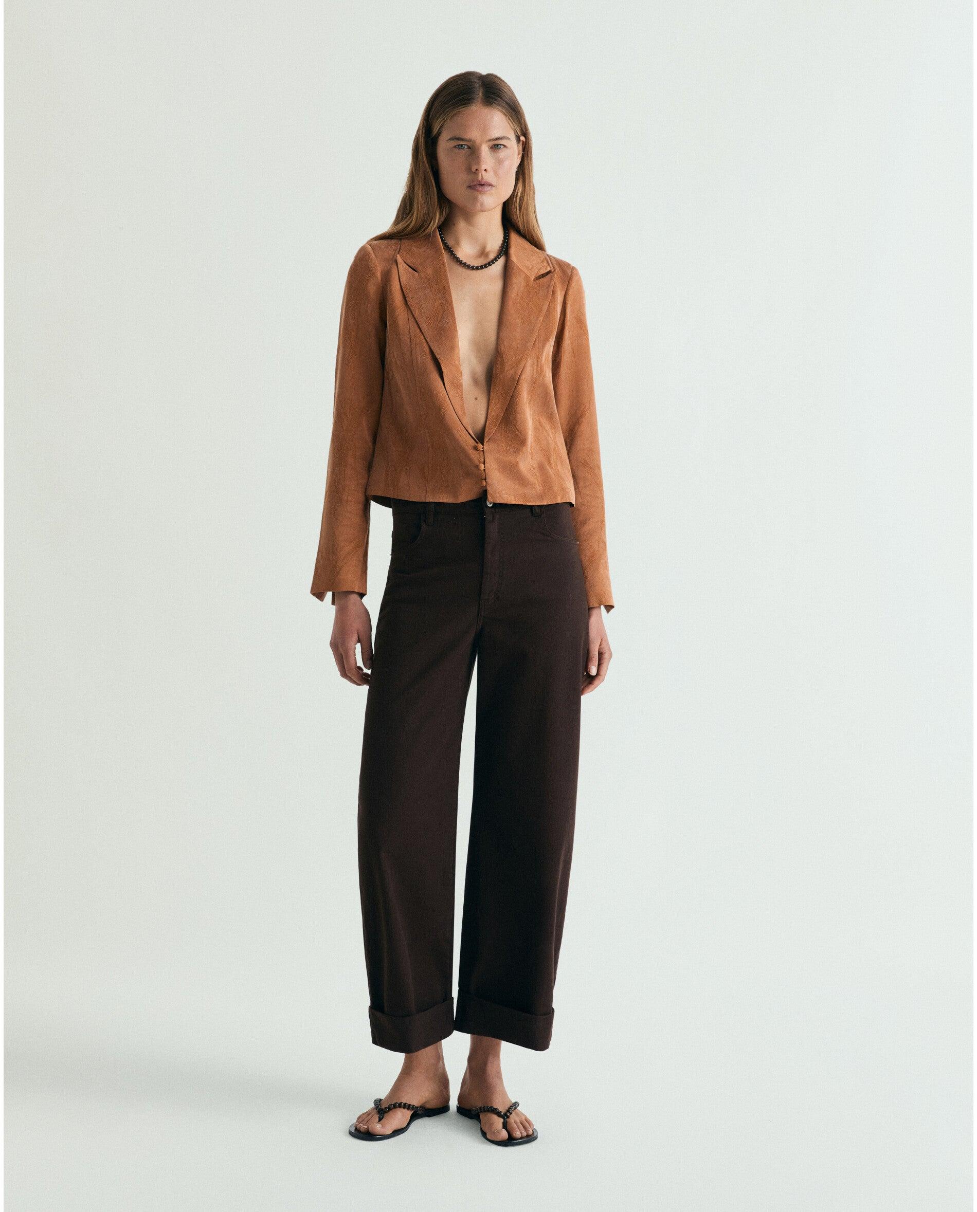 Blazer Curto em Tecido Jacquard Laguna-3