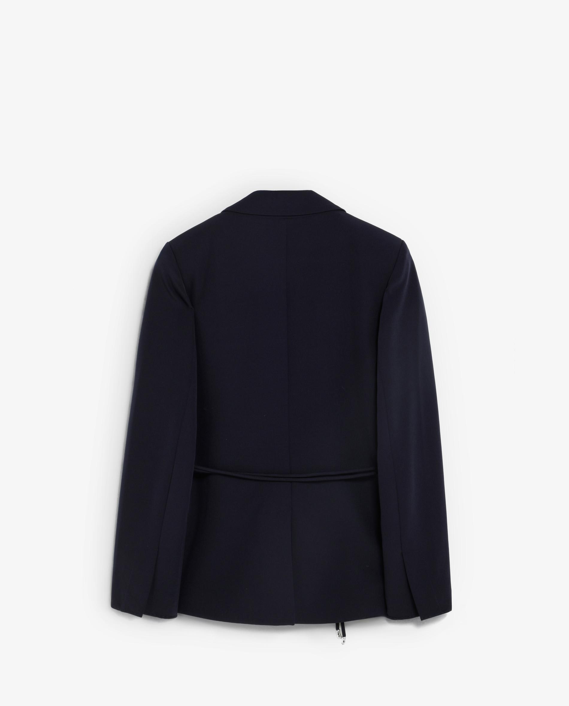 Blazer Cruzado com Cinto Ajustável em Tom Navy-9