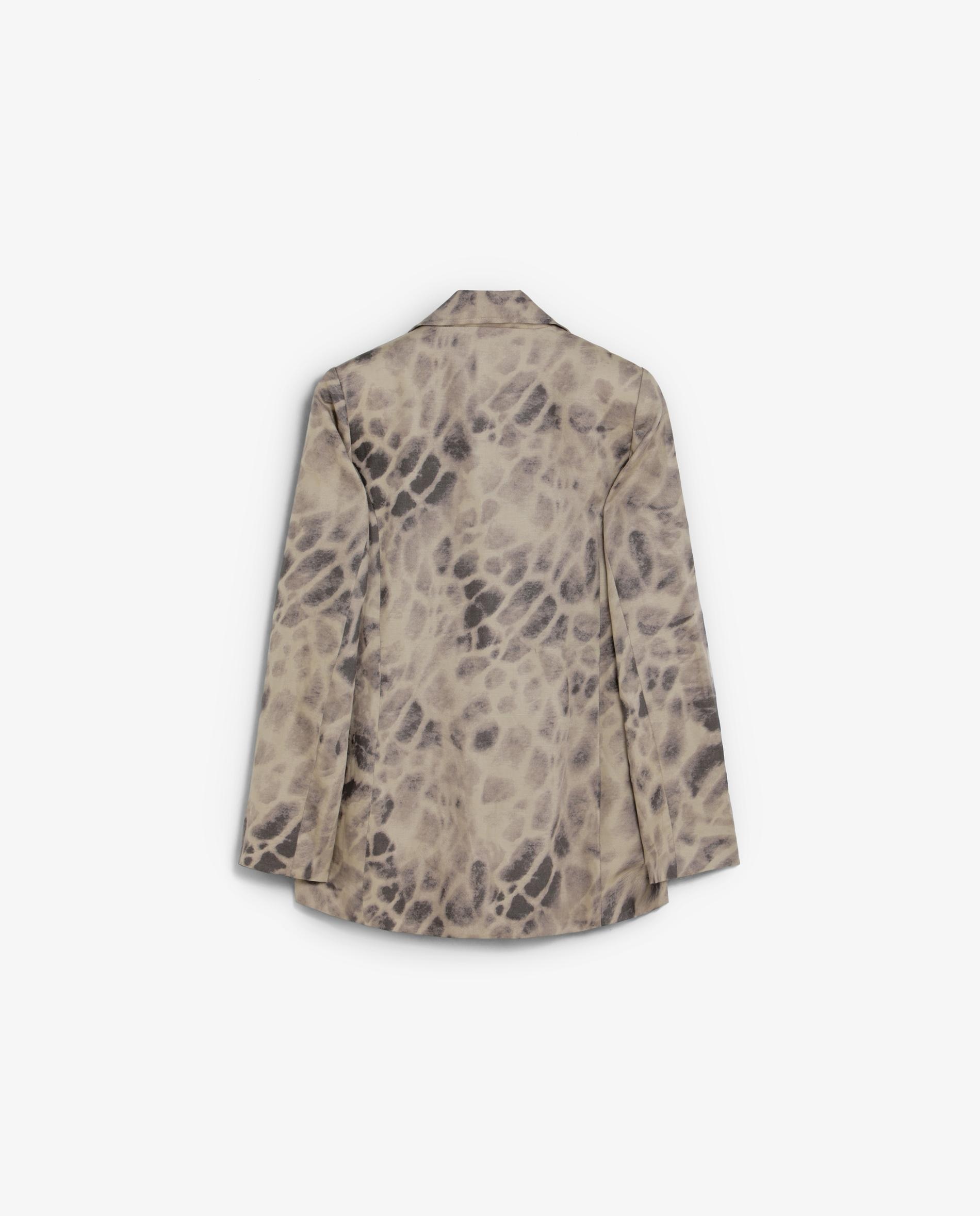 Blazer Animal Print com Fecho de Botão Caqui-6