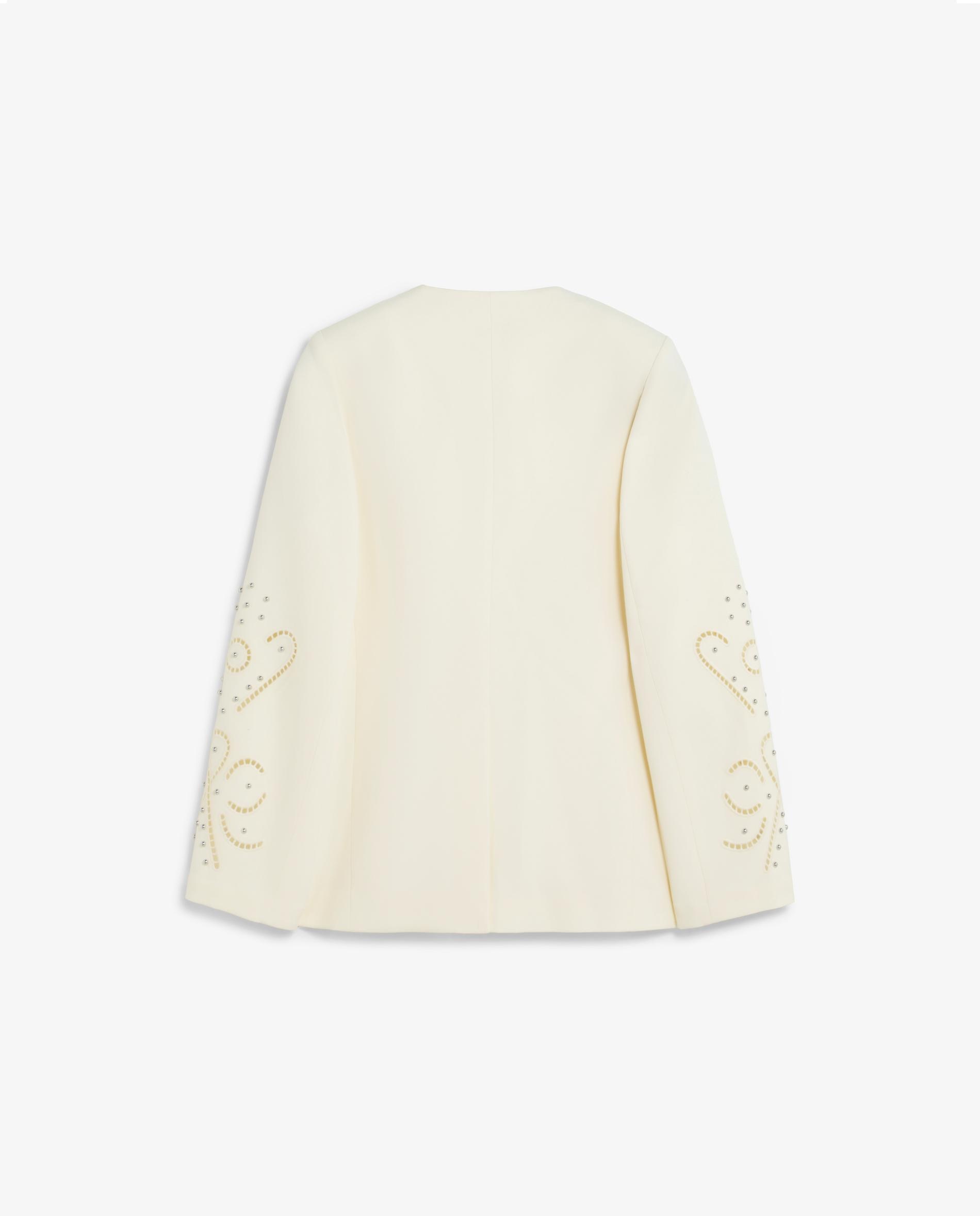 Blazer sem Lapela com Pedras Decorativas Cru-2
