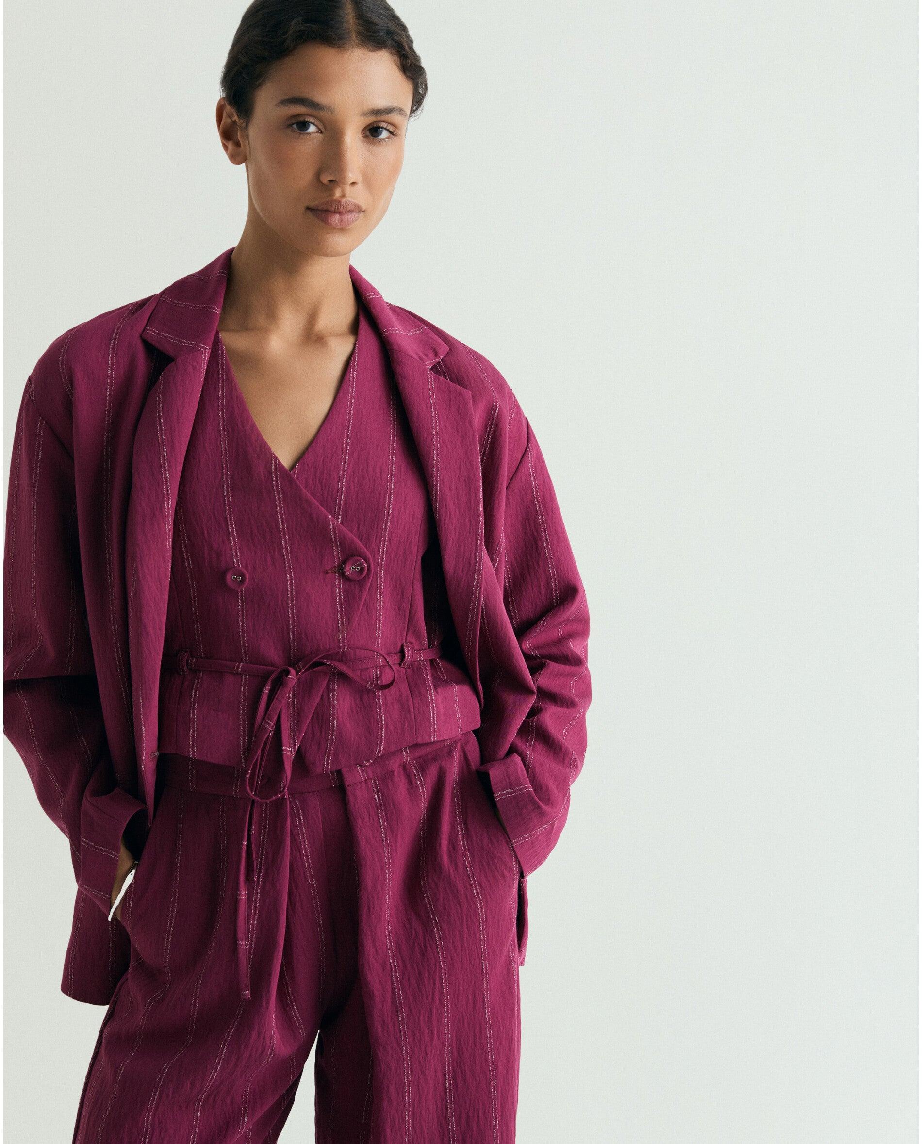 Imagem 0 de Blazer Relaxed Fit com Estampado Às Riscas