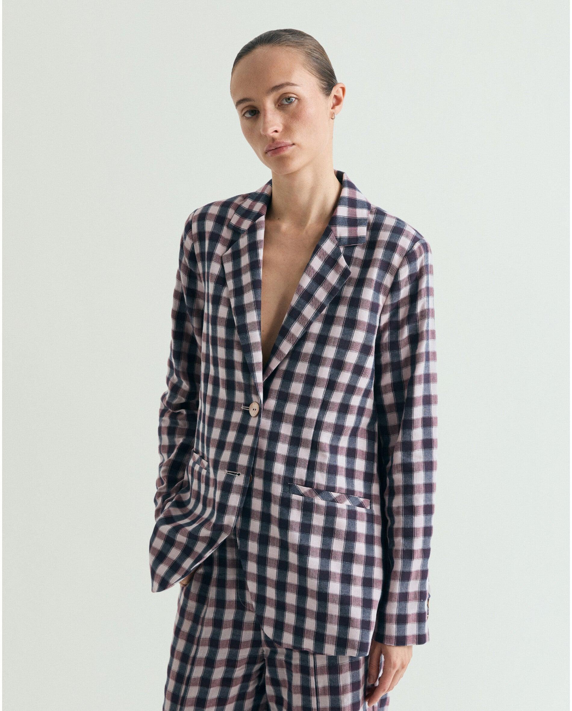 Imagem 0 de Blazer Slim Fit Aos Quadrados Vichy