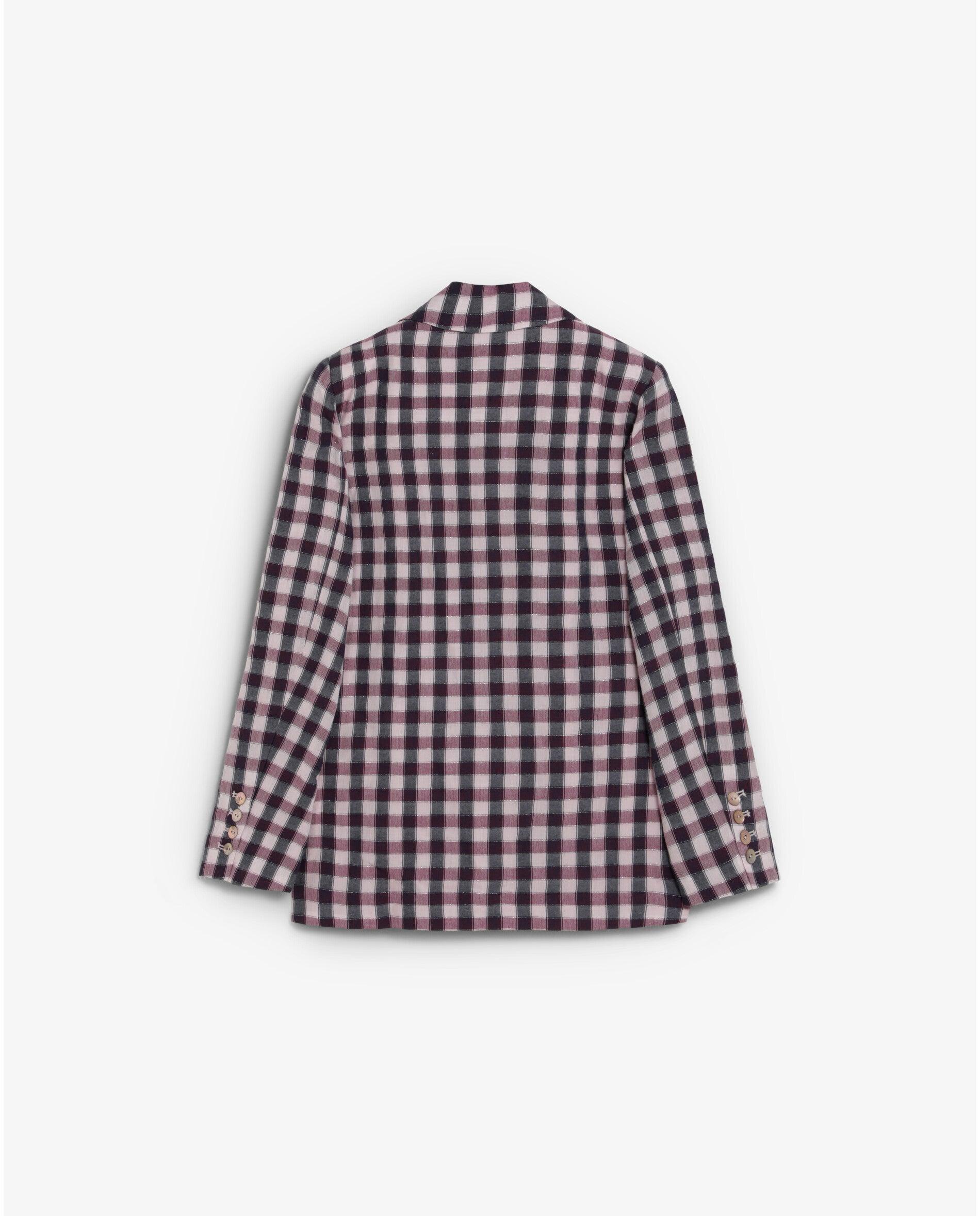 Blazer Slim Fit Aos Quadrados Vichy Multicolor-6