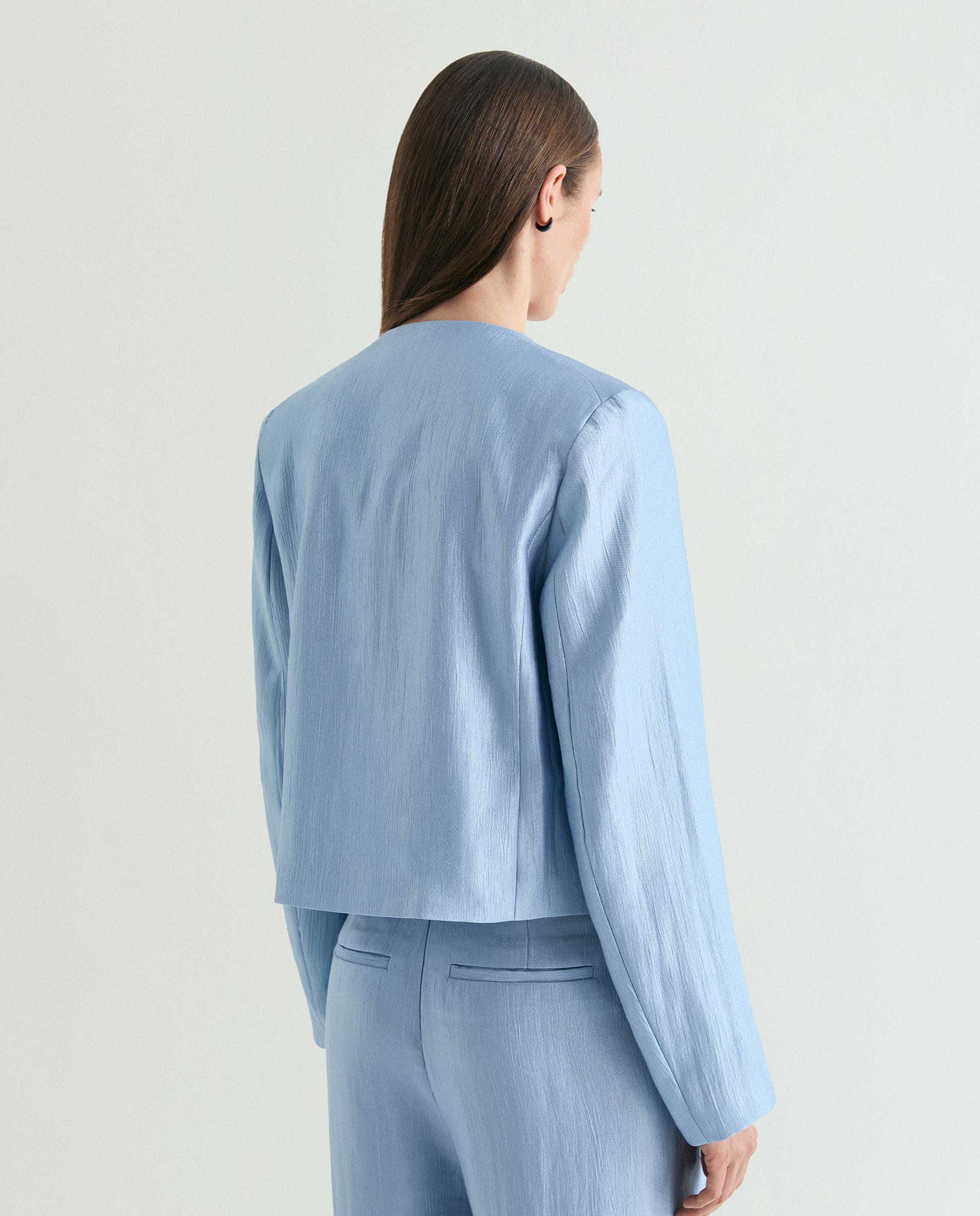 Blazer Crop com Detalhe de Ondas Azul-claro-2