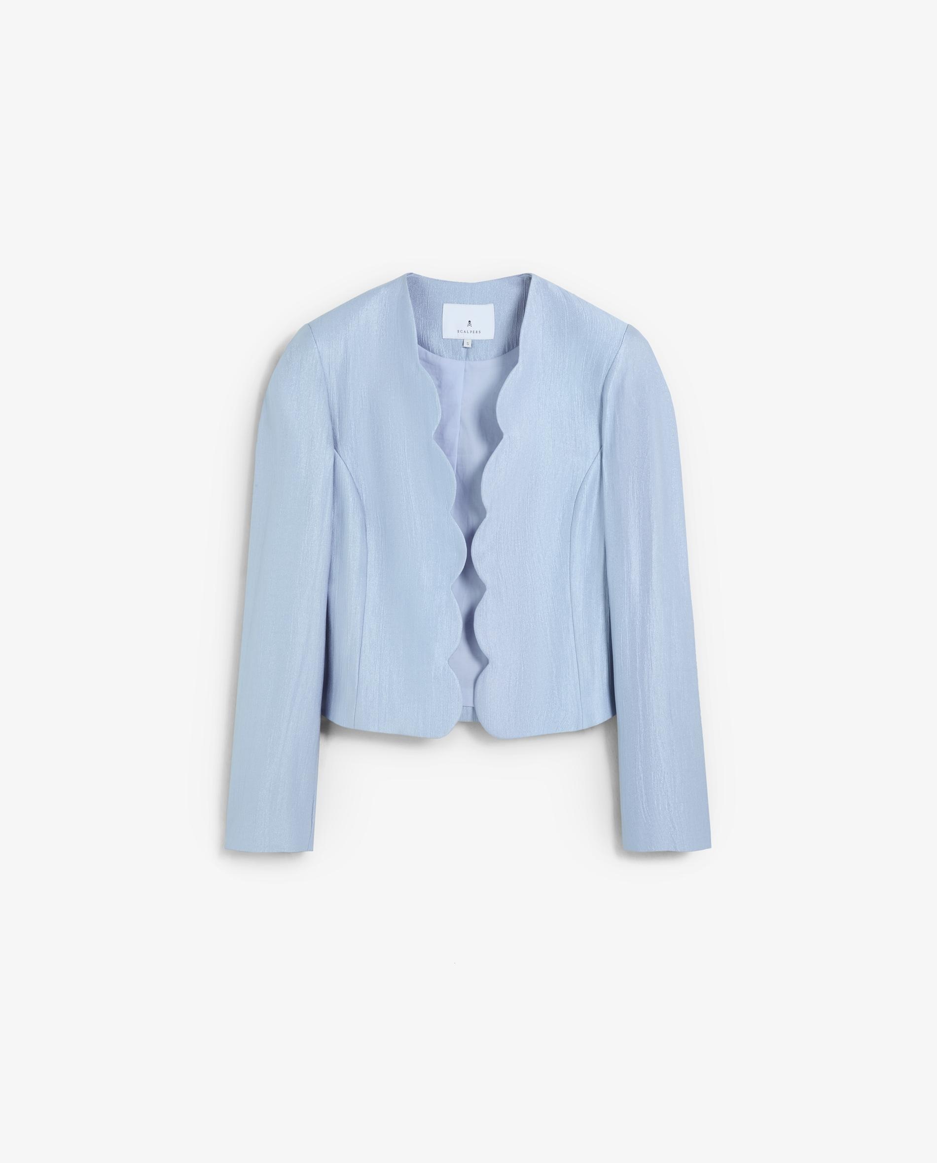 Blazer Crop com Detalhe de Ondas Azul-claro-4