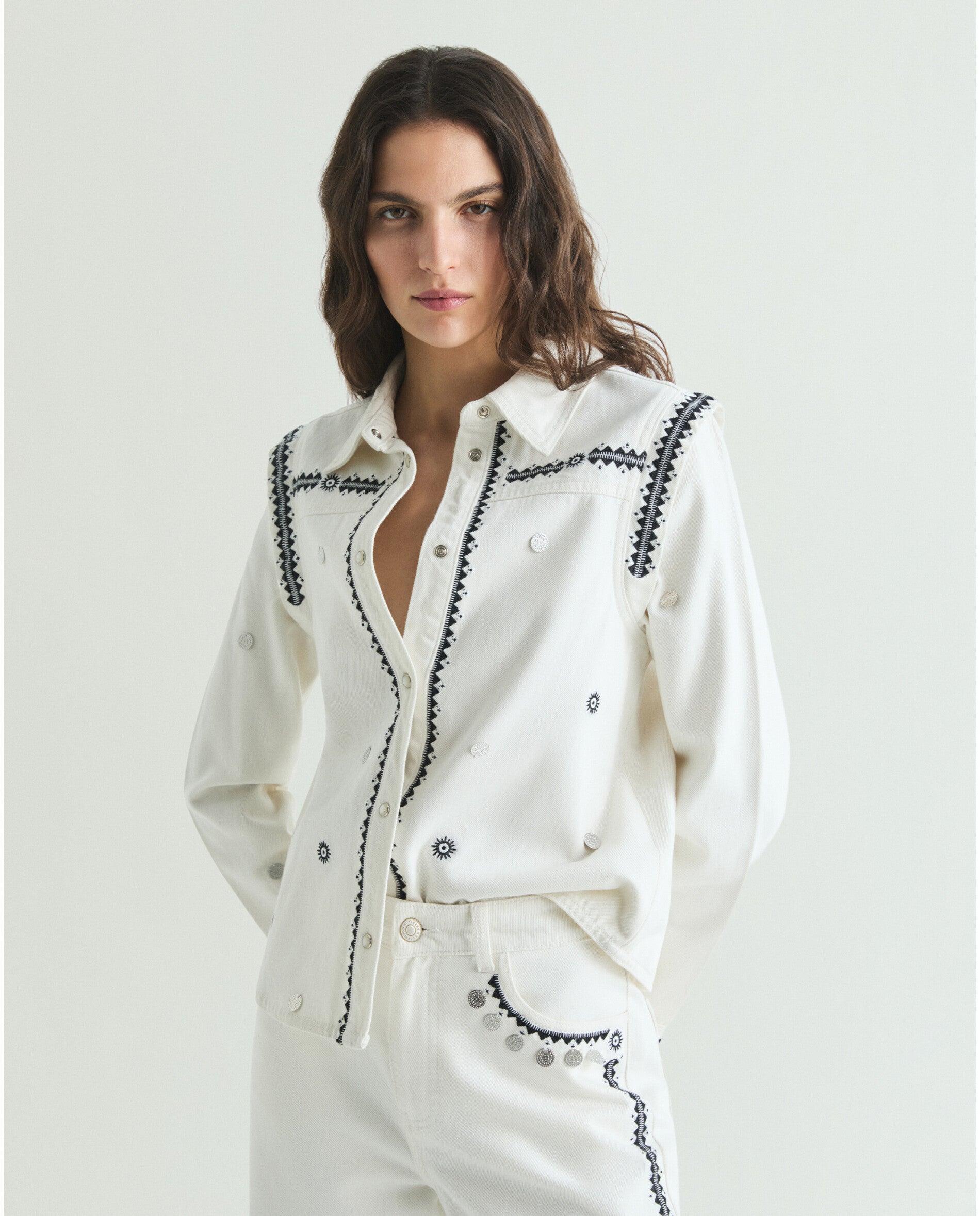 Imagem 0 de Camisa Denim com Botões de Snaps