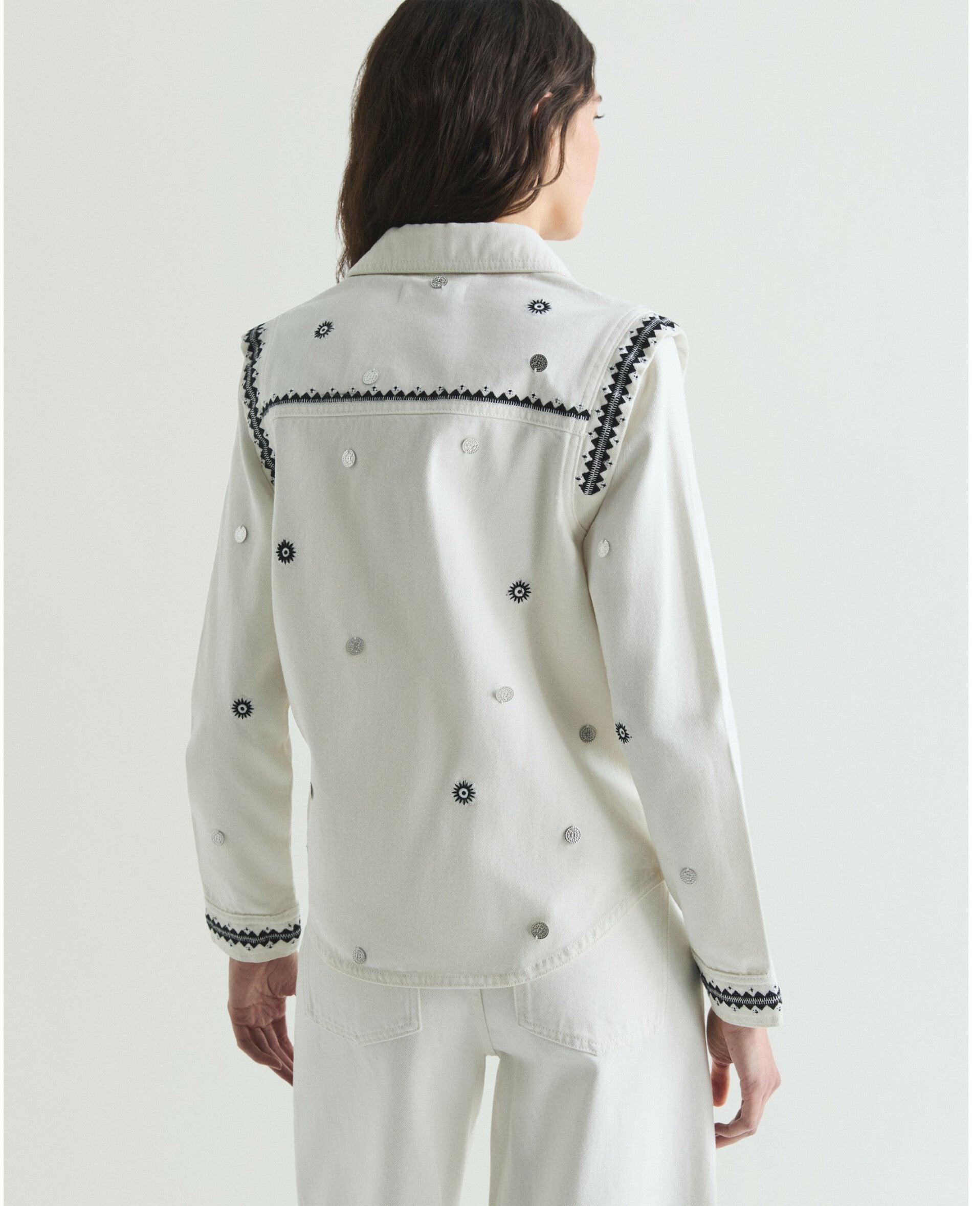 Camisa Denim com Botões de Snaps Cru-2