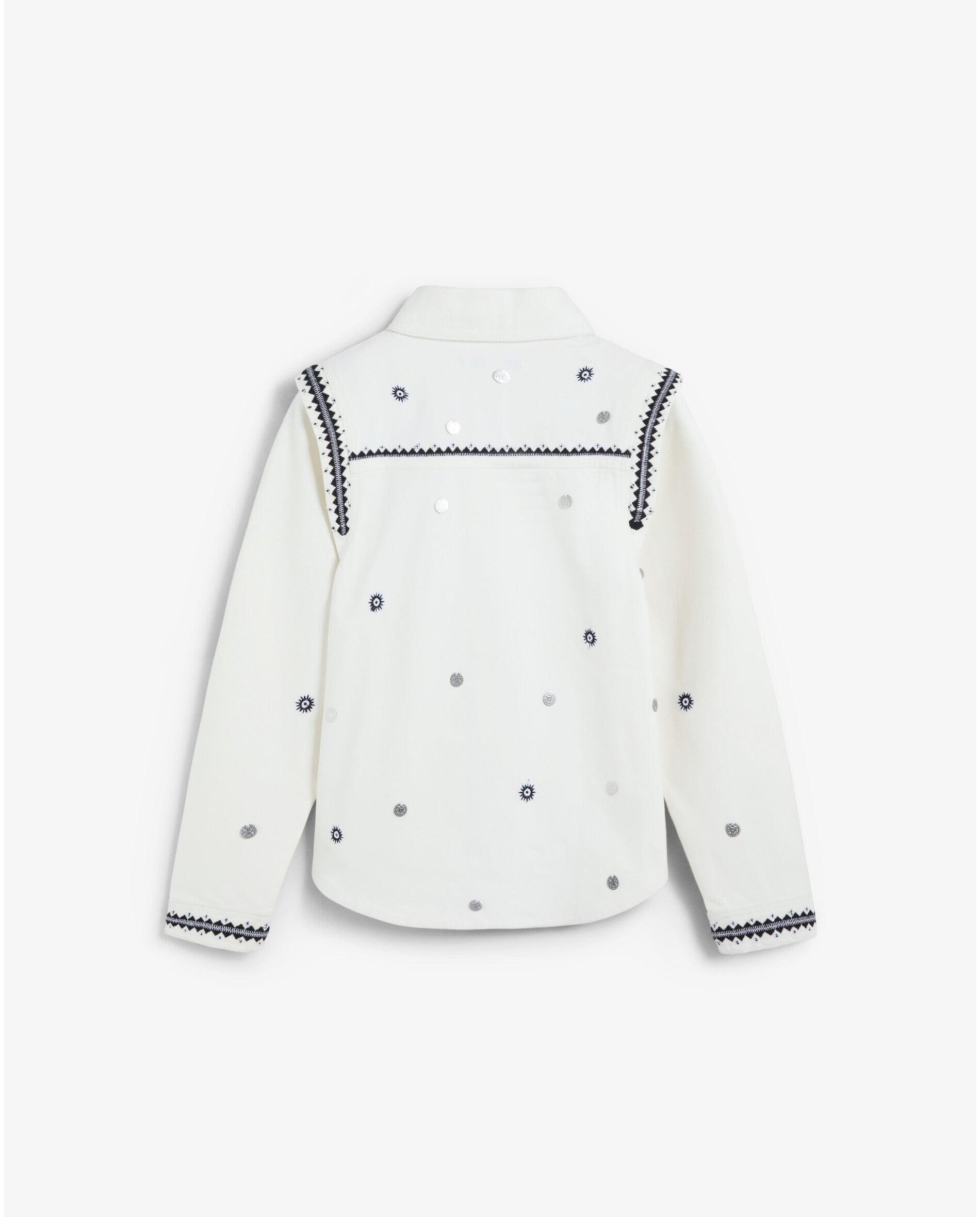 Camisa Denim com Botões de Snaps Cru-7