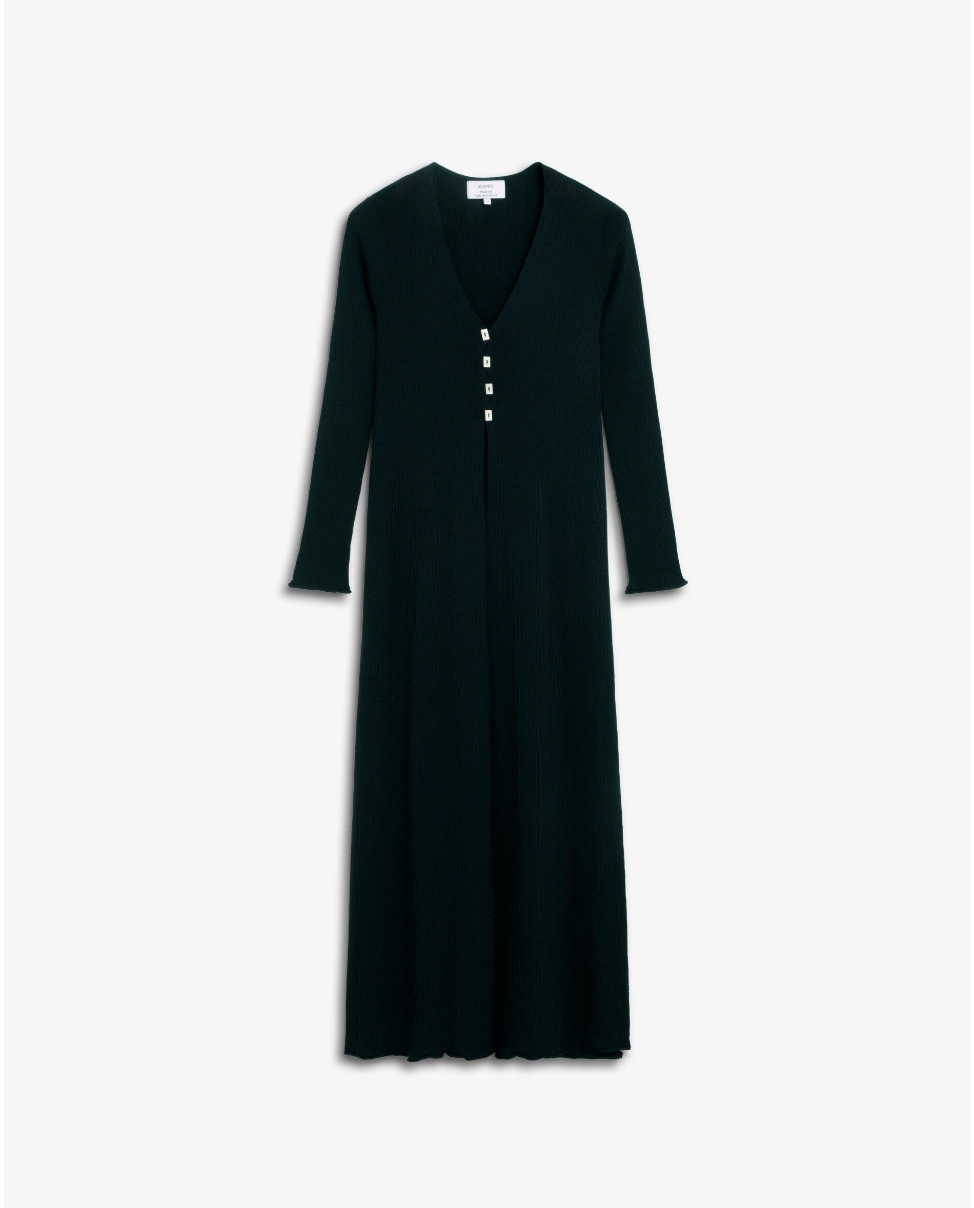 Cardigan Comprido de Malha Canelada Preto-6