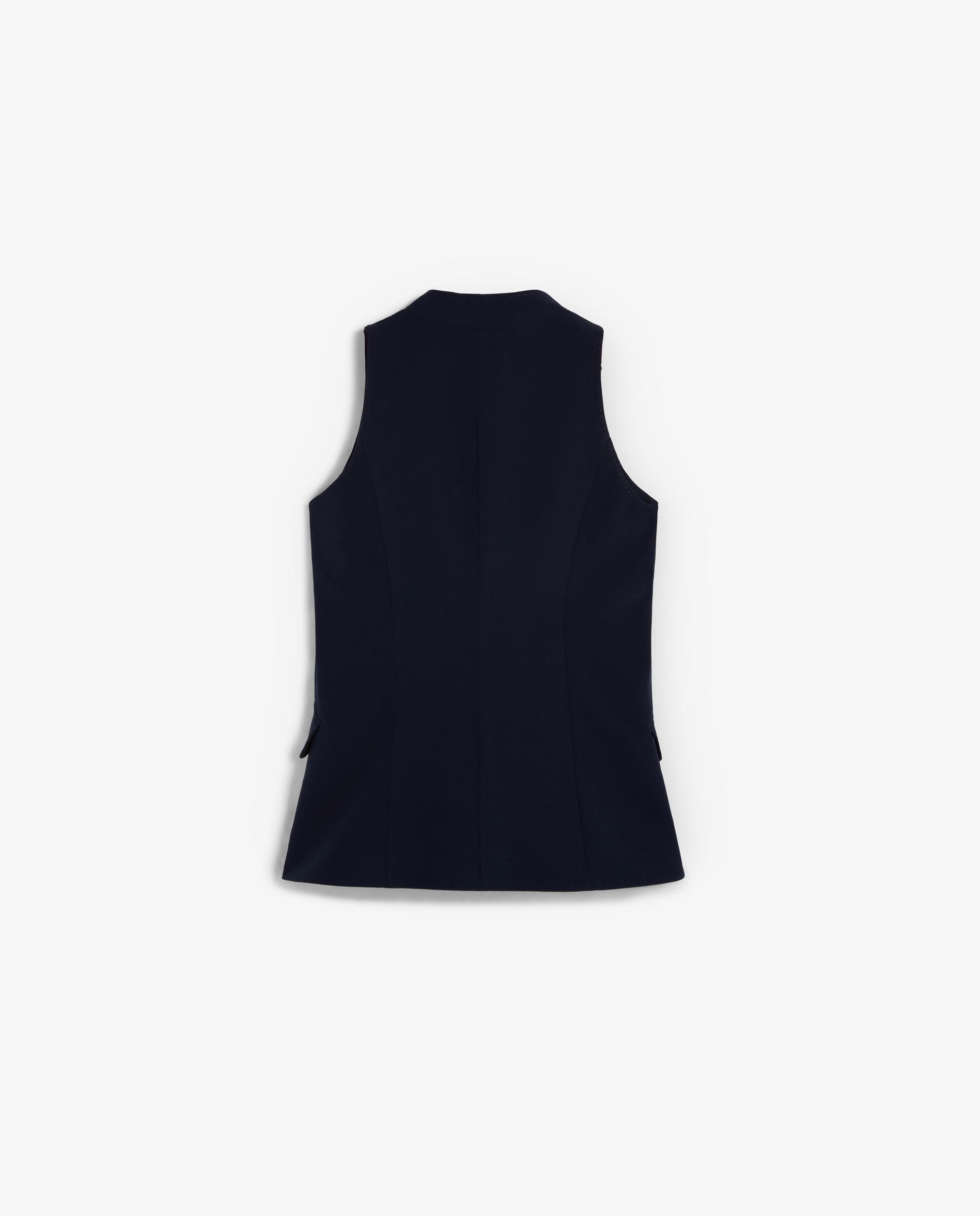Colete Regular Fit com Botões Ocultos de Pressão Navy-6