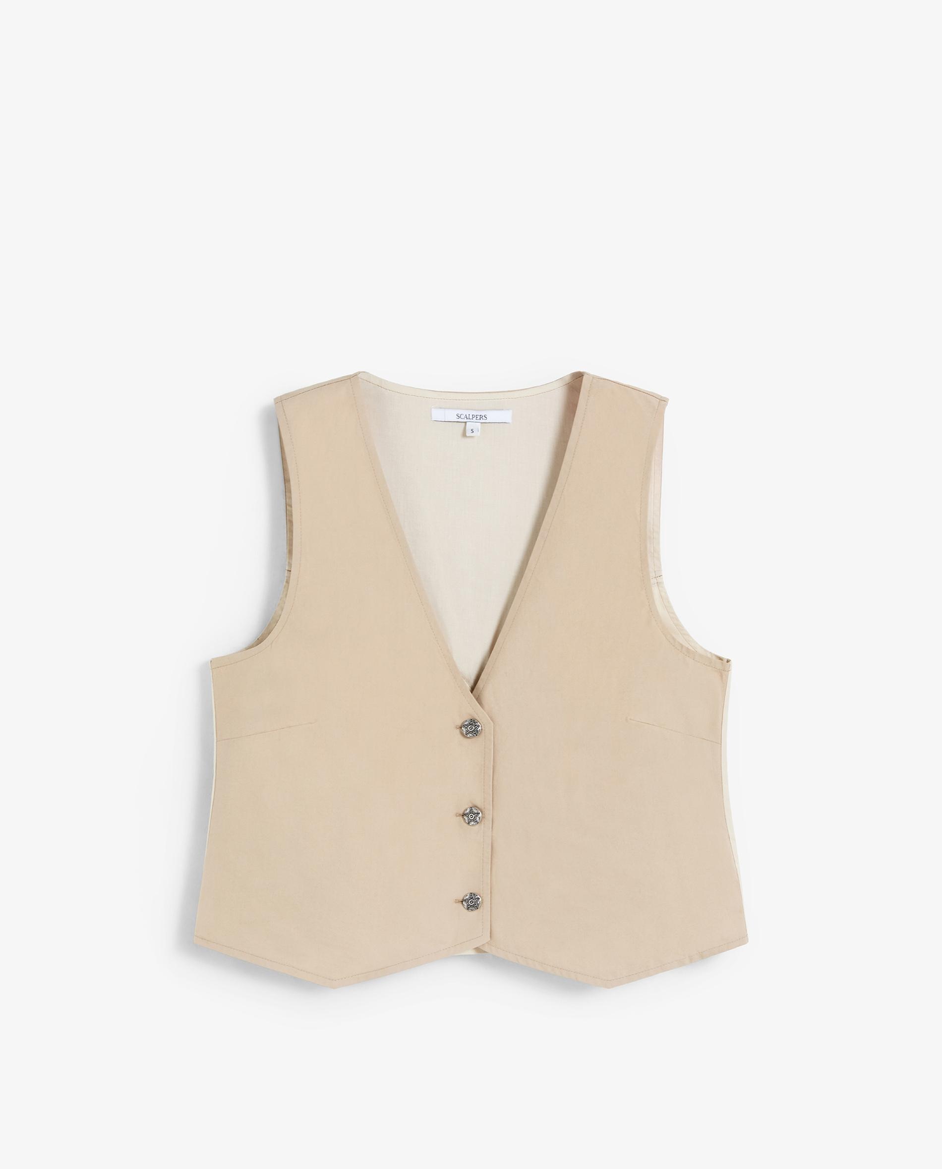 Imagem 0 de Colete com Contraste de Tecidos nas Costas